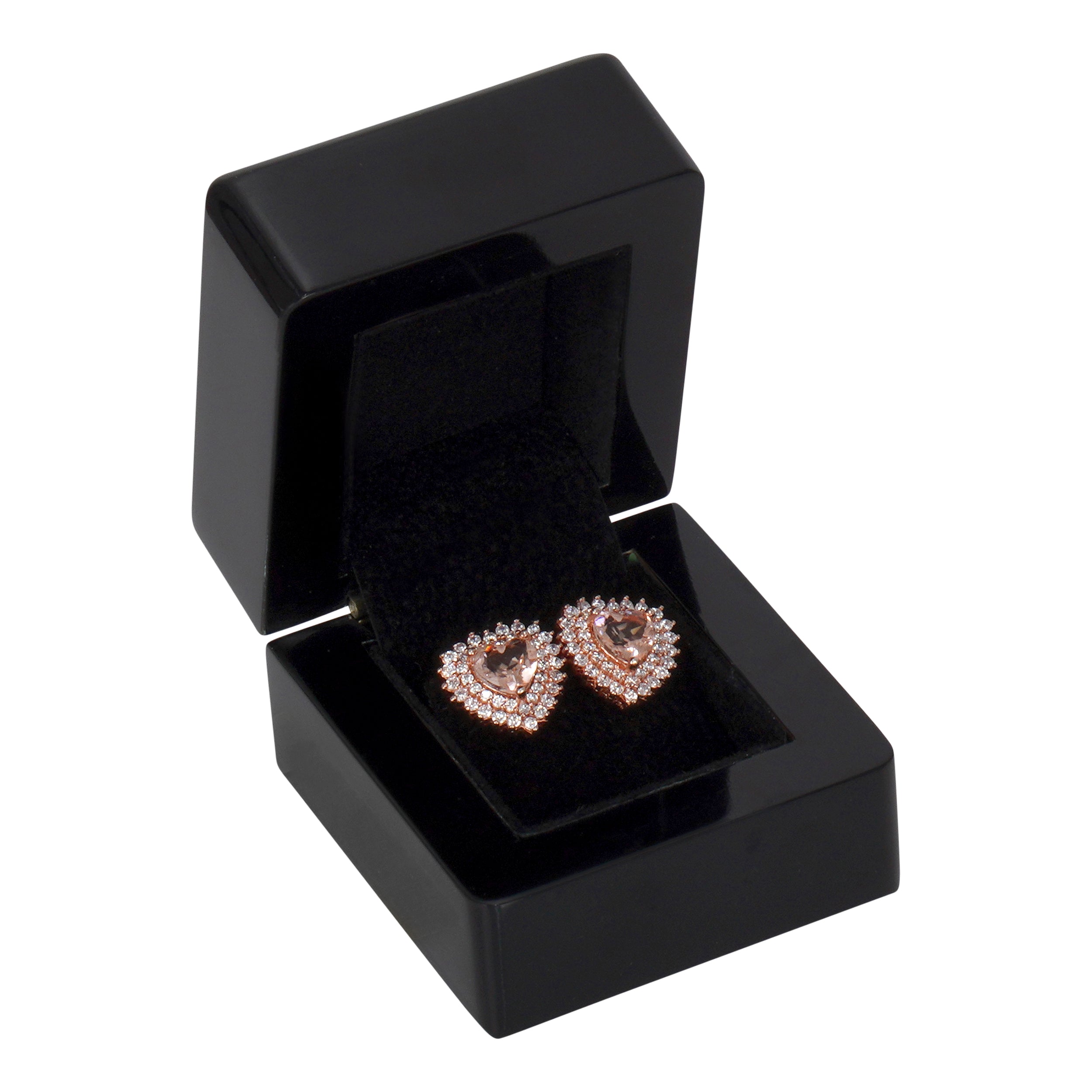 Wooden Single Earring Box with Suede Insert