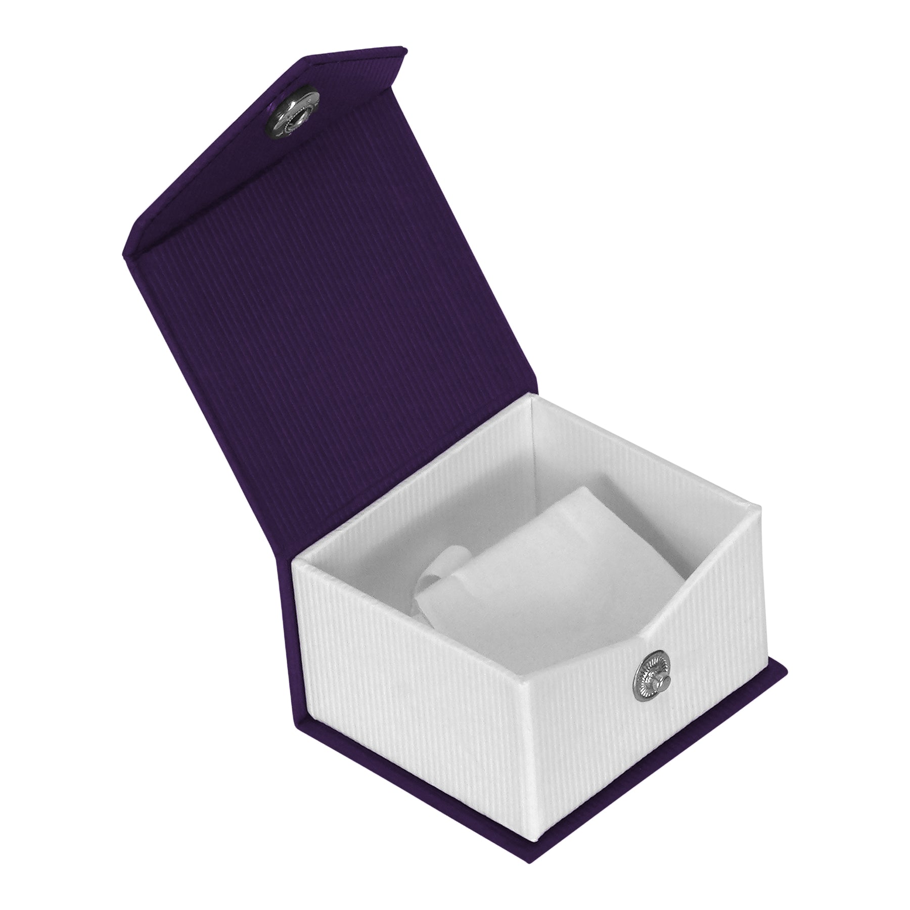 Textured Paper Covered Single Earring Box with White Insert