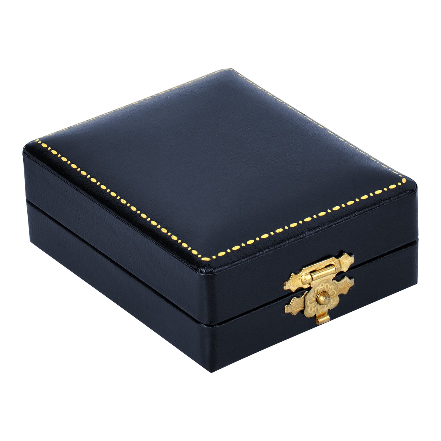 Antique Look Leatherette Pendant Box with Satin Inner Lid