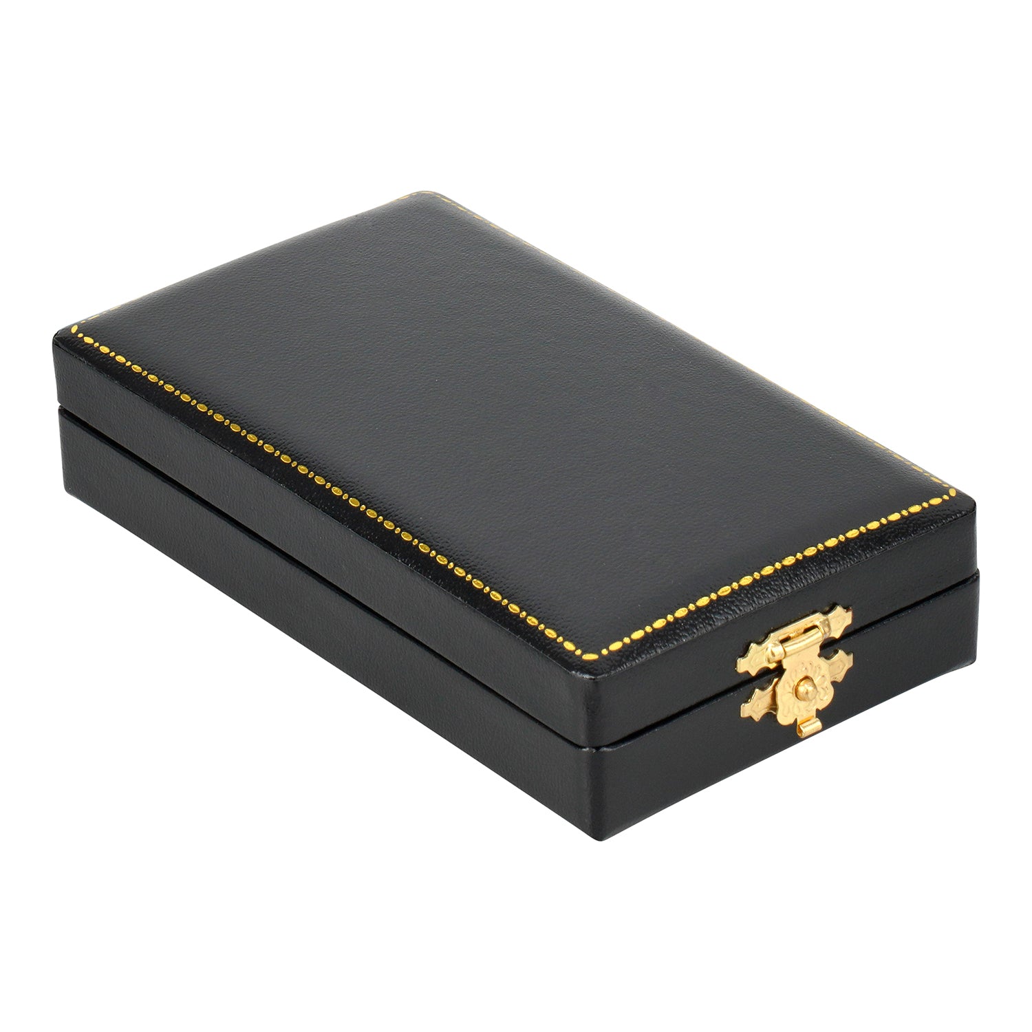 Antique Look Leatherette Wide Pendant Box with Satin Inner Lid