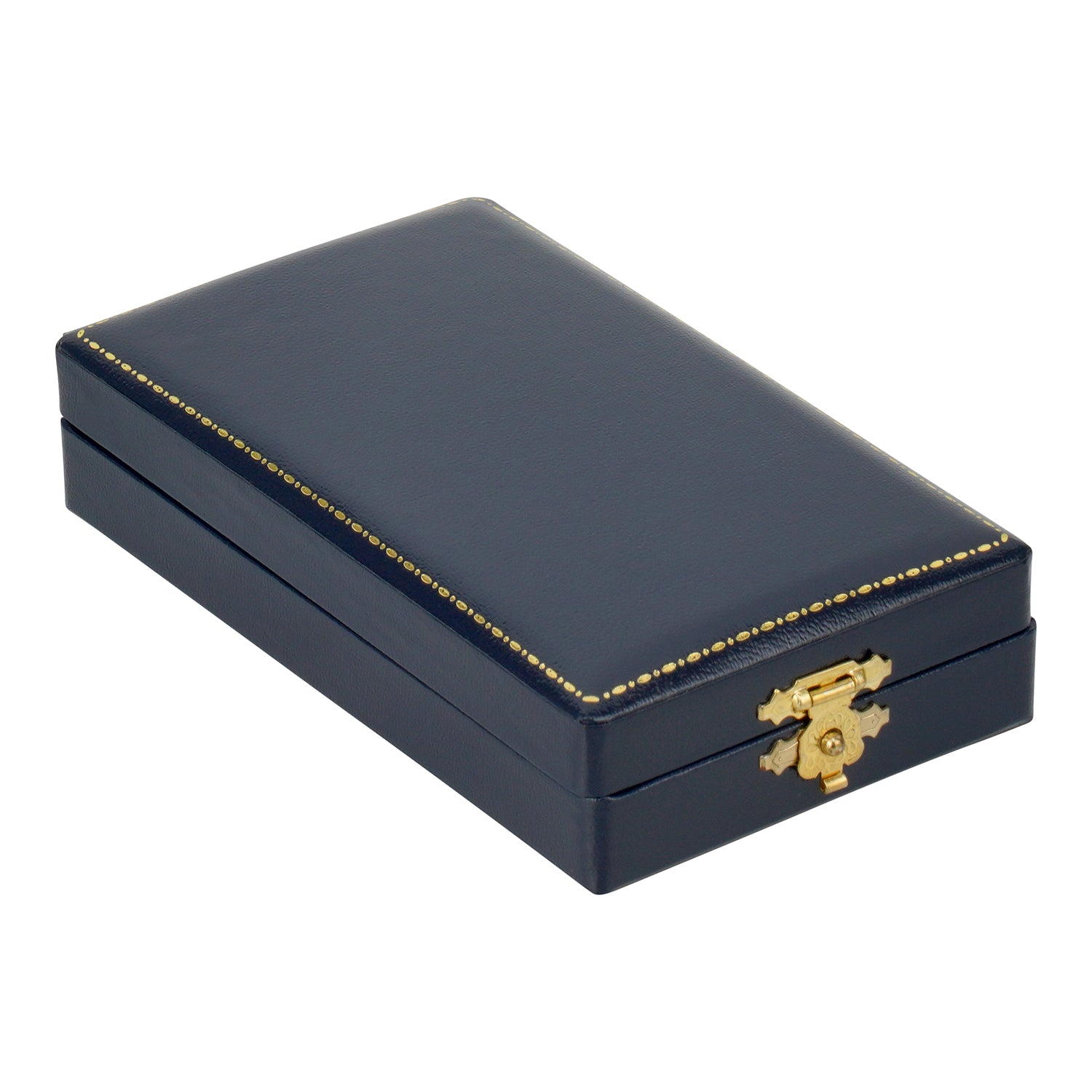 Antique Look Leatherette Wide Pendant Box with Satin Inner Lid