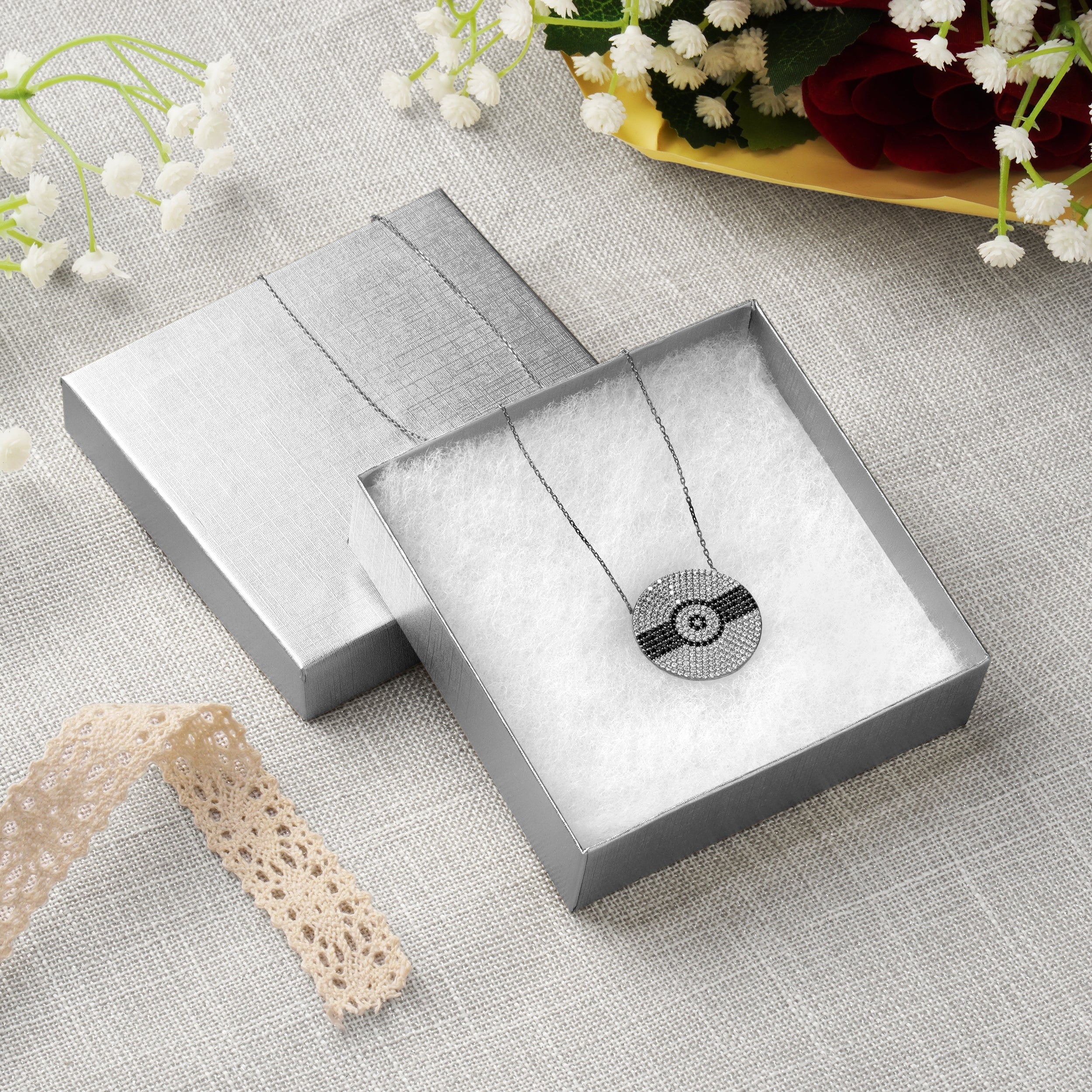 Cotton Filled Linen Metallic Manilla Box