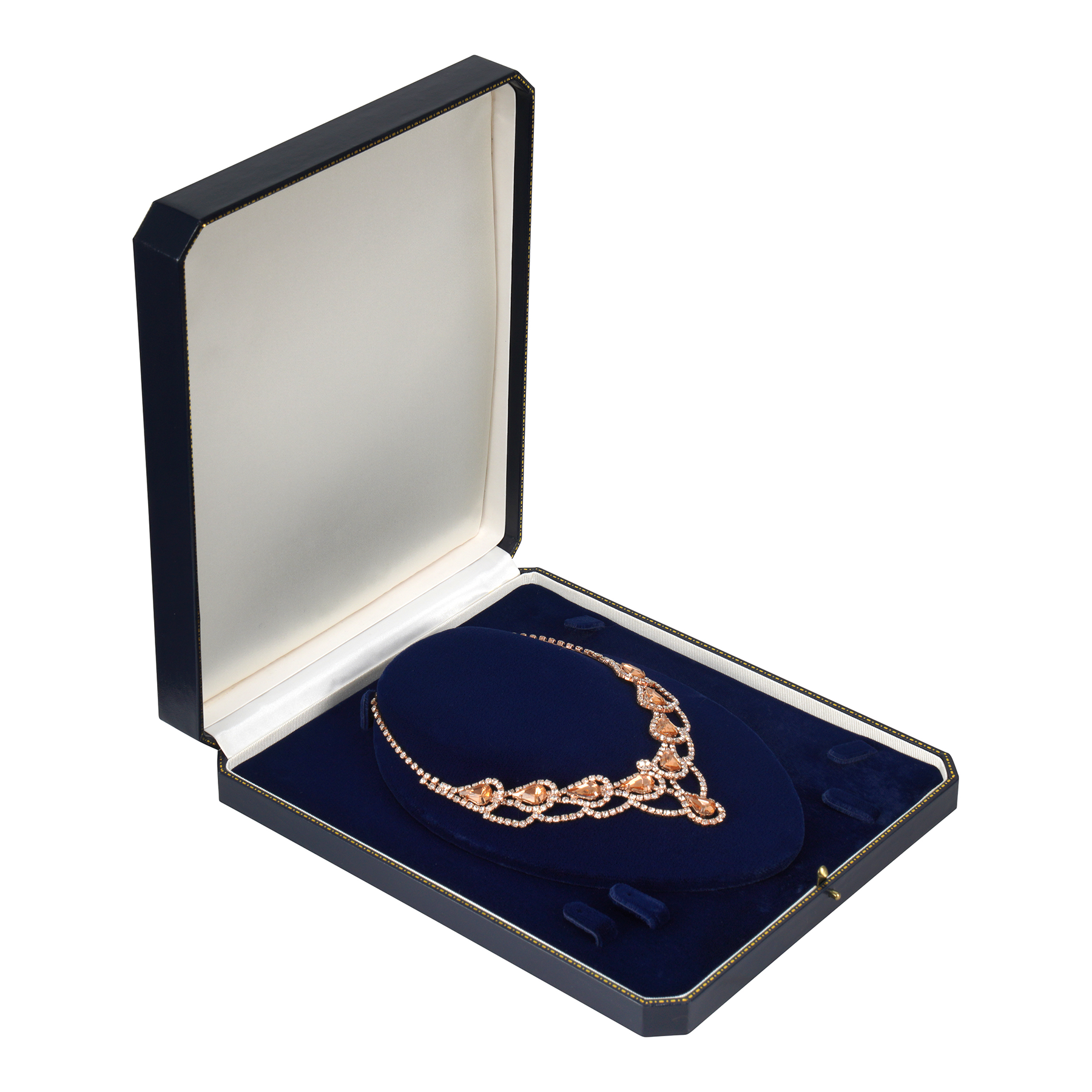 Leatherette Full Set Box with Gold Accent and Matching Insert