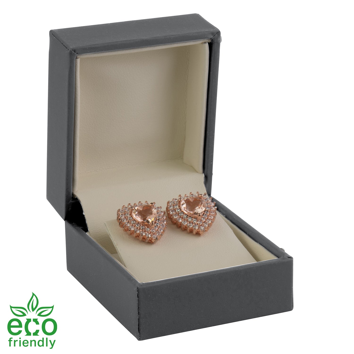 Eco-Friendly Matte Paper-Covered Single Earring Plastic Box with Matching Moulded Sleeve