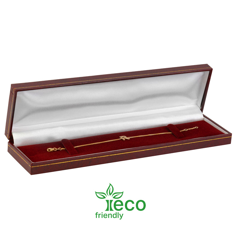 Eco-Friendly Plastic Bracelet Box, Paper-Covered with Gold Accent