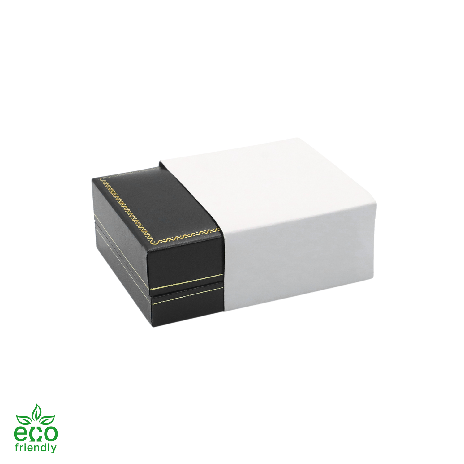 Eco-Friendly Paper-Covered Clip Earring Box with Gold Accent