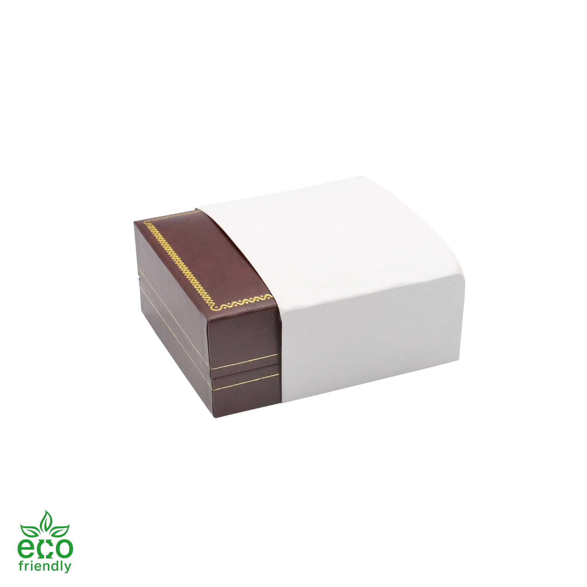 Eco-Friendly Paper-Covered Clip Earring Box with Gold Accent