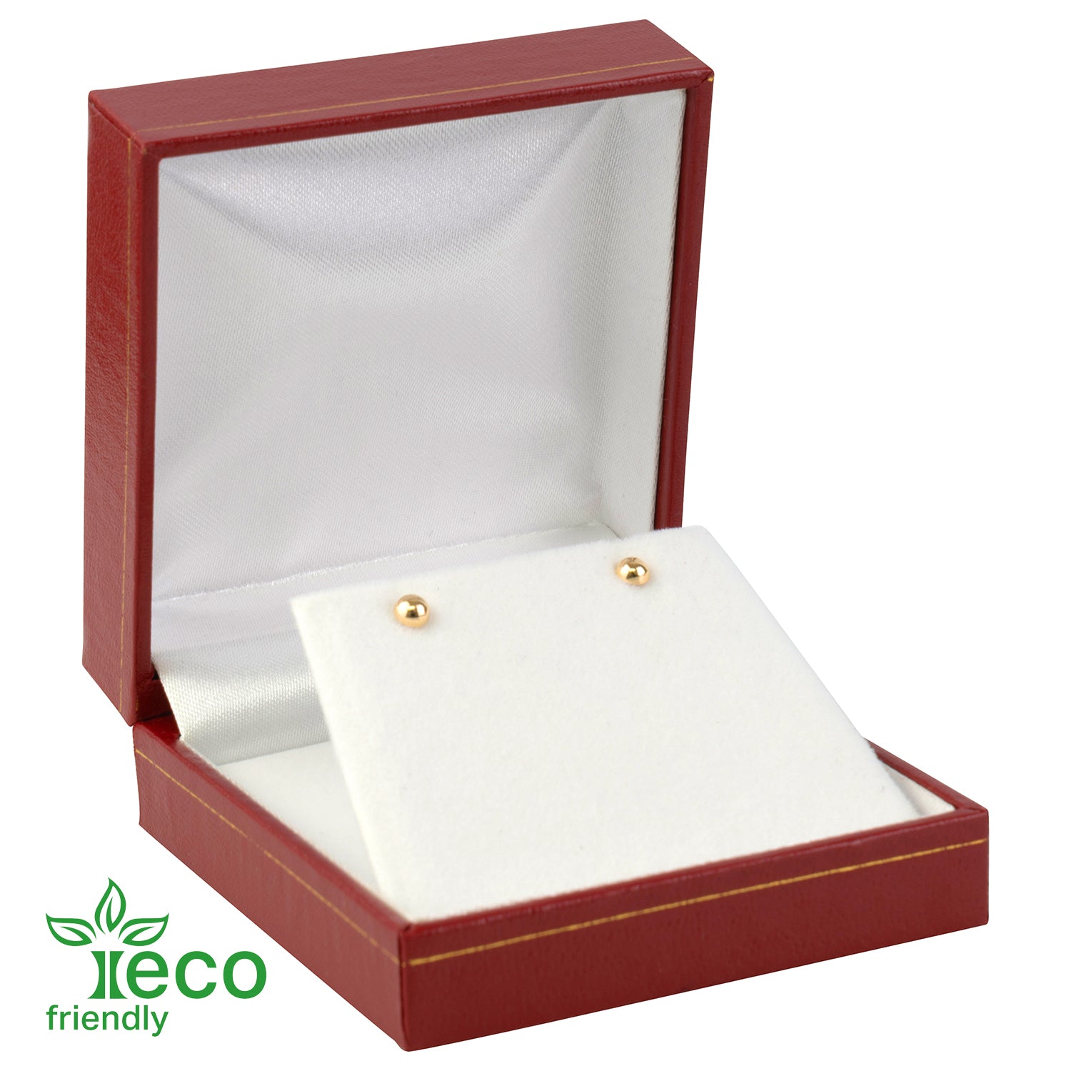 Eco-Friendly Plastic Clip Earring Box, Paper-Covered with Gold Accent