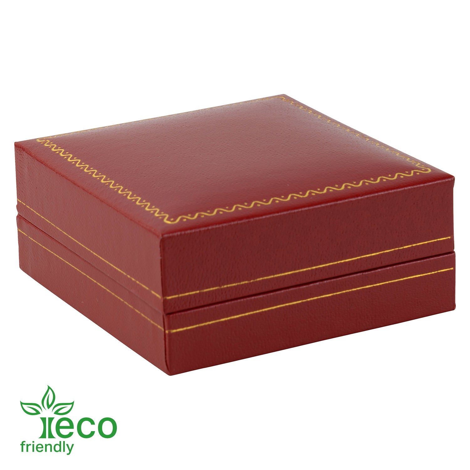 Eco-Friendly Plastic Clip Earring Box, Paper-Covered with Gold Accent