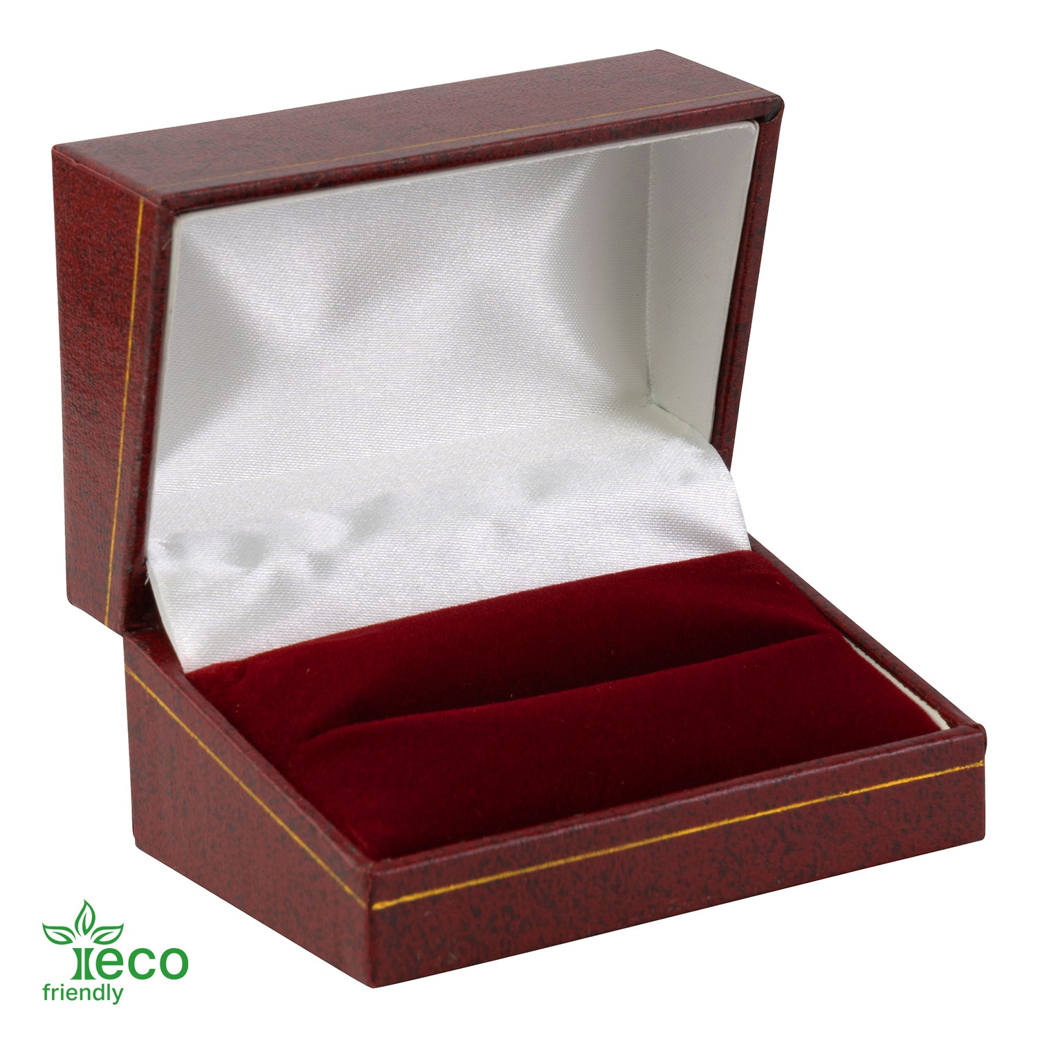 Eco-Friendly Paper Covered Double Ring Box with Gold Accent