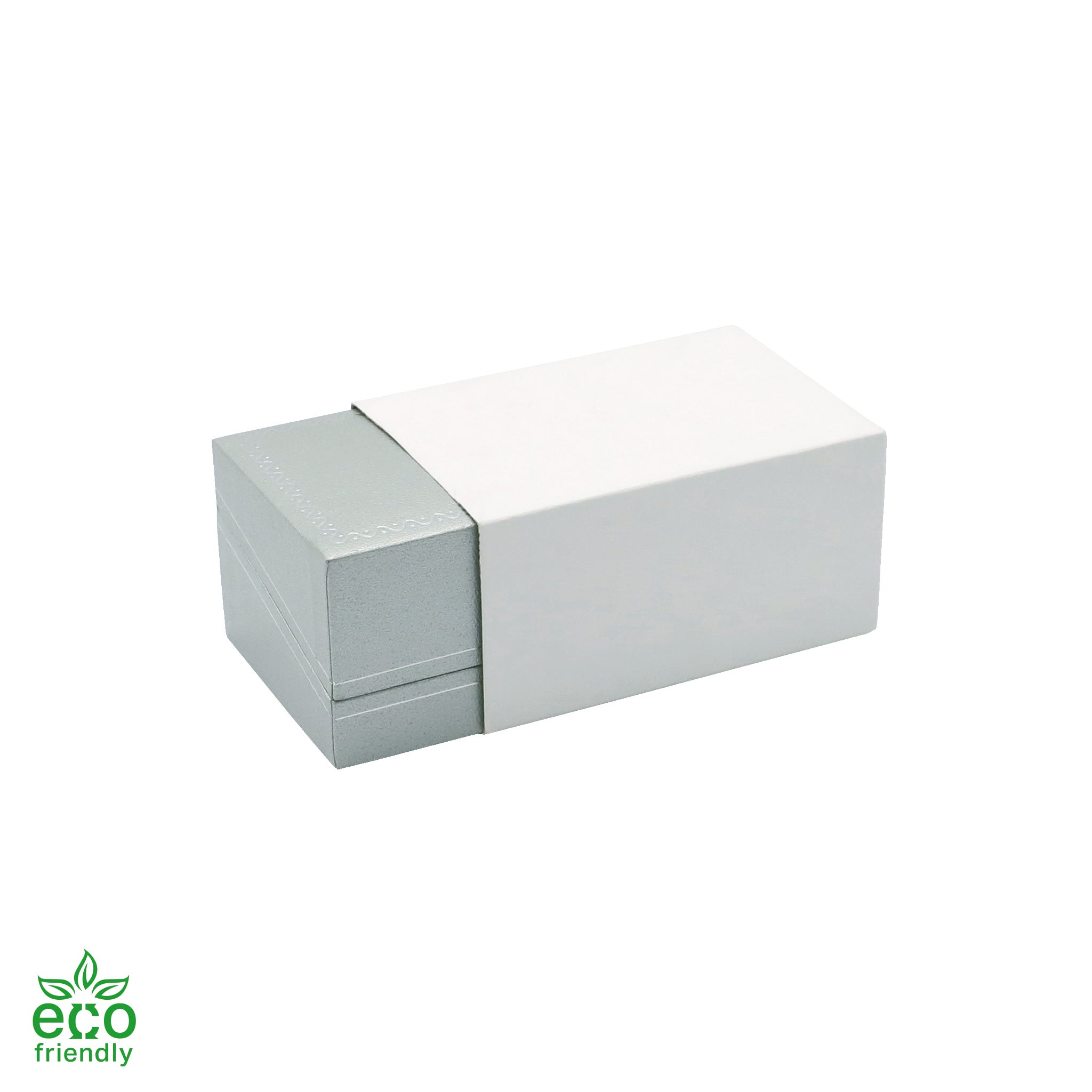 Eco-Friendly Paper Covered Double Ring Box with Gold Accent