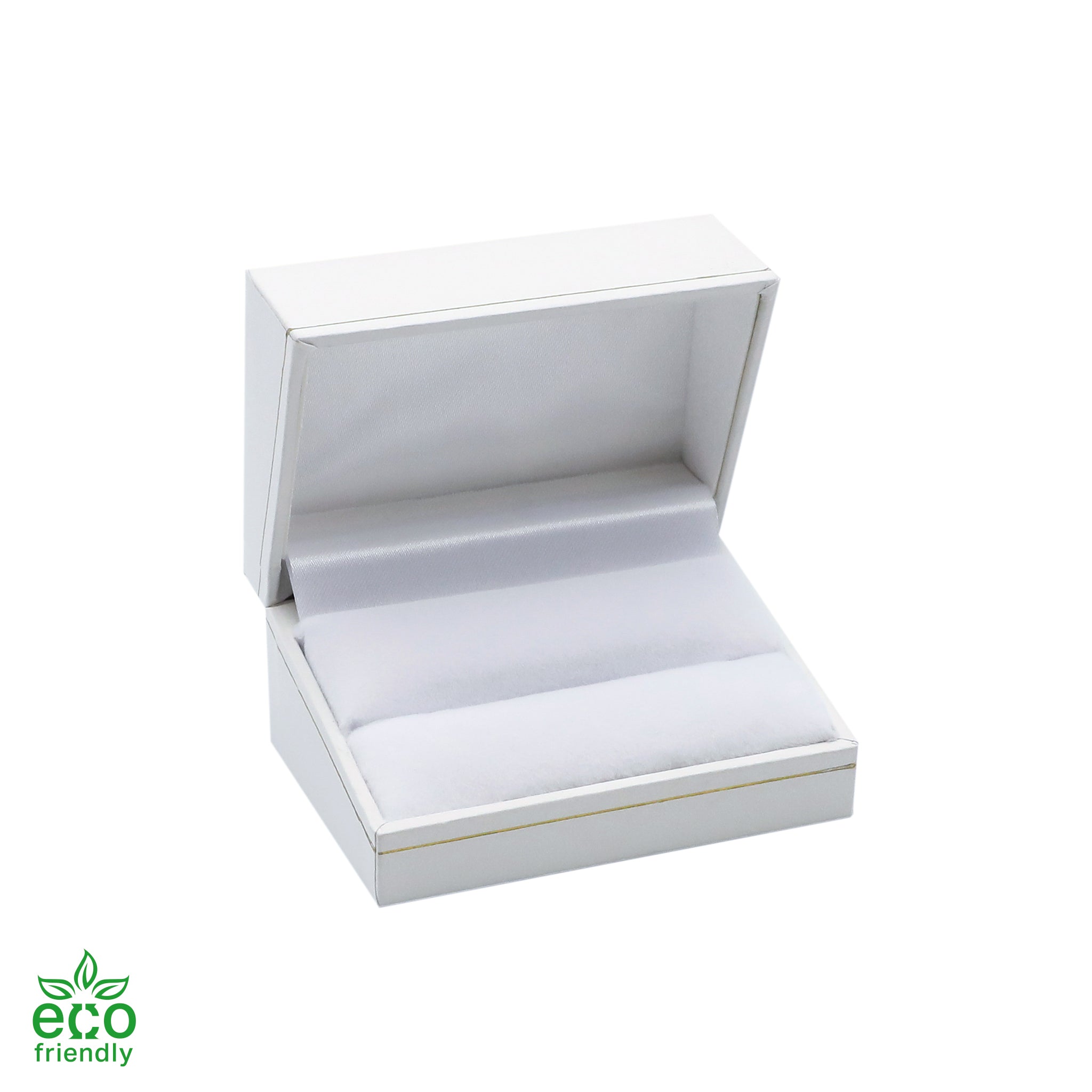 Eco-Friendly Paper Covered Double Ring Box with Gold Accent