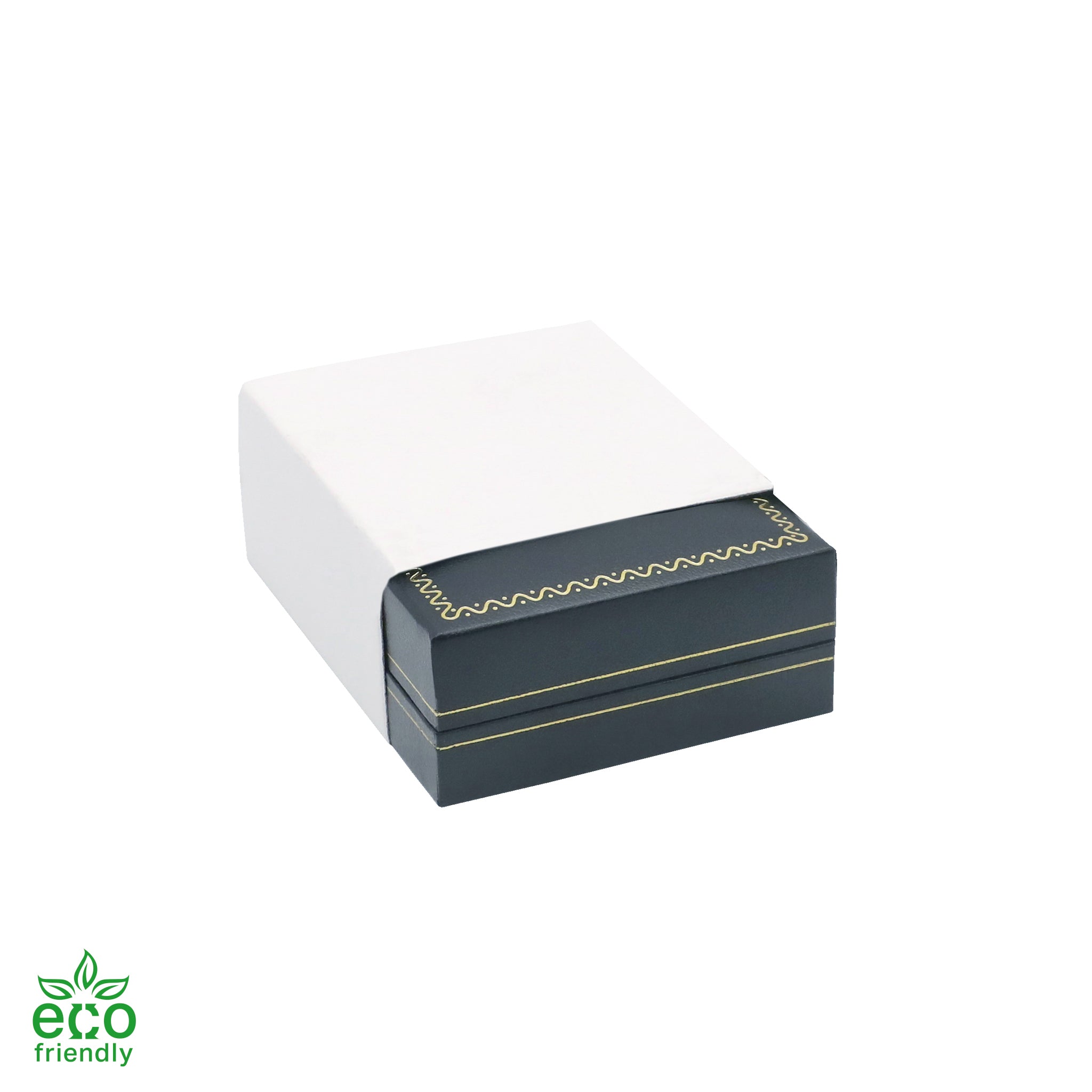 Eco-Friendly Paper-Covered Hoop Earring Box with Gold Accent