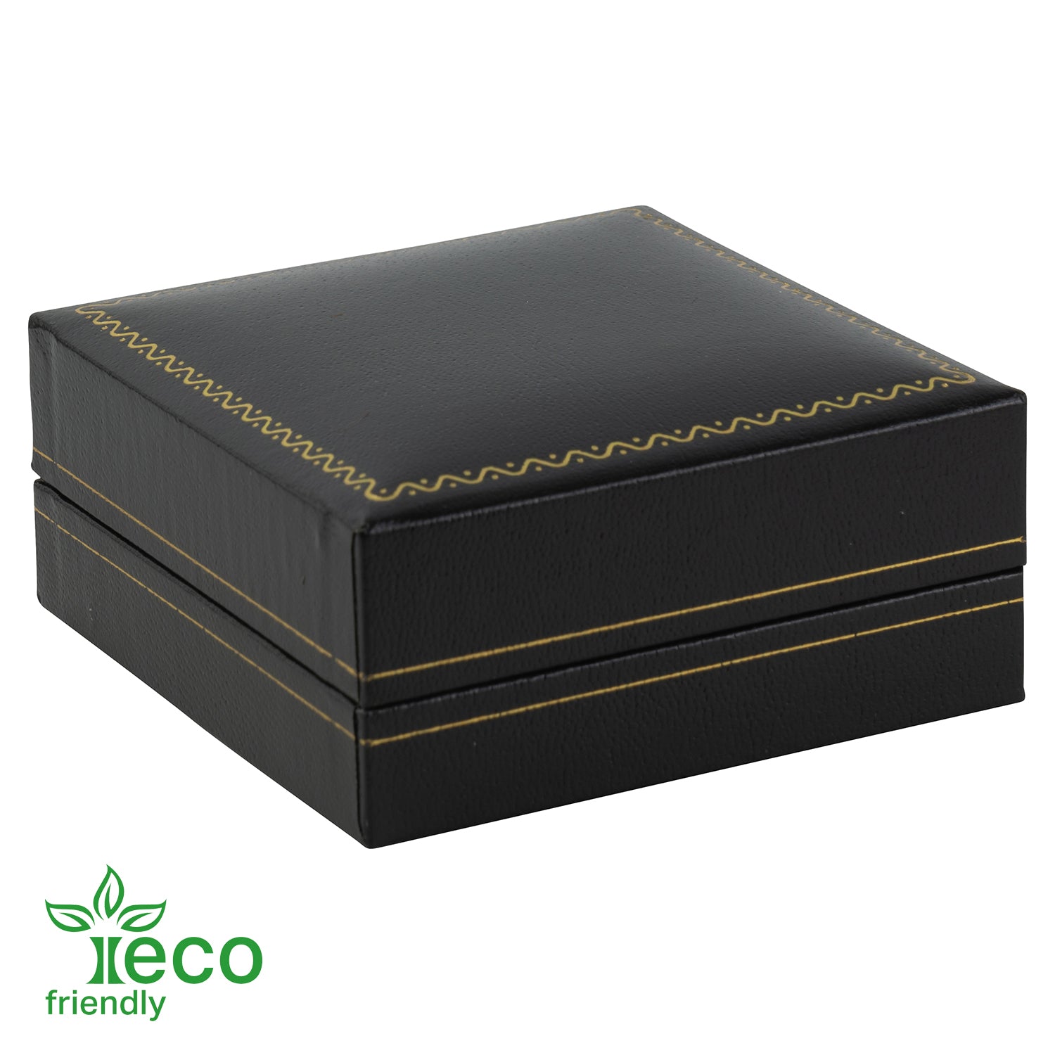 Eco-Friendly Paper-Covered Hoop Earring Box with Gold Accent