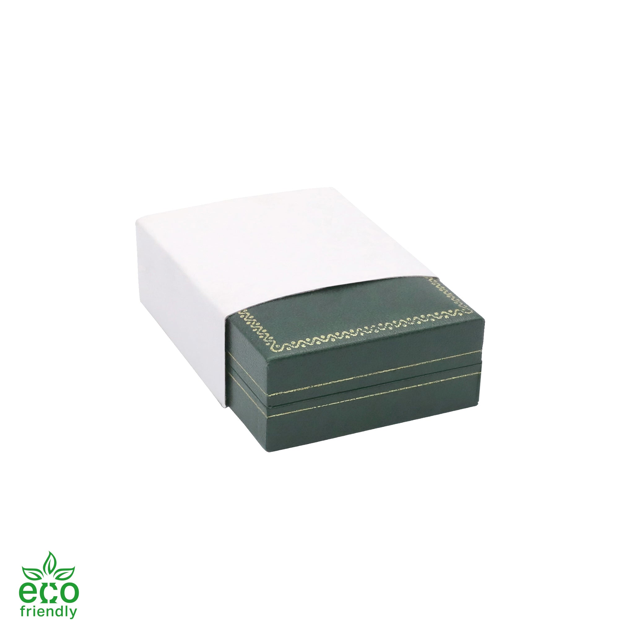 Eco-Friendly Paper-Covered Hoop Earring Box with Gold Accent