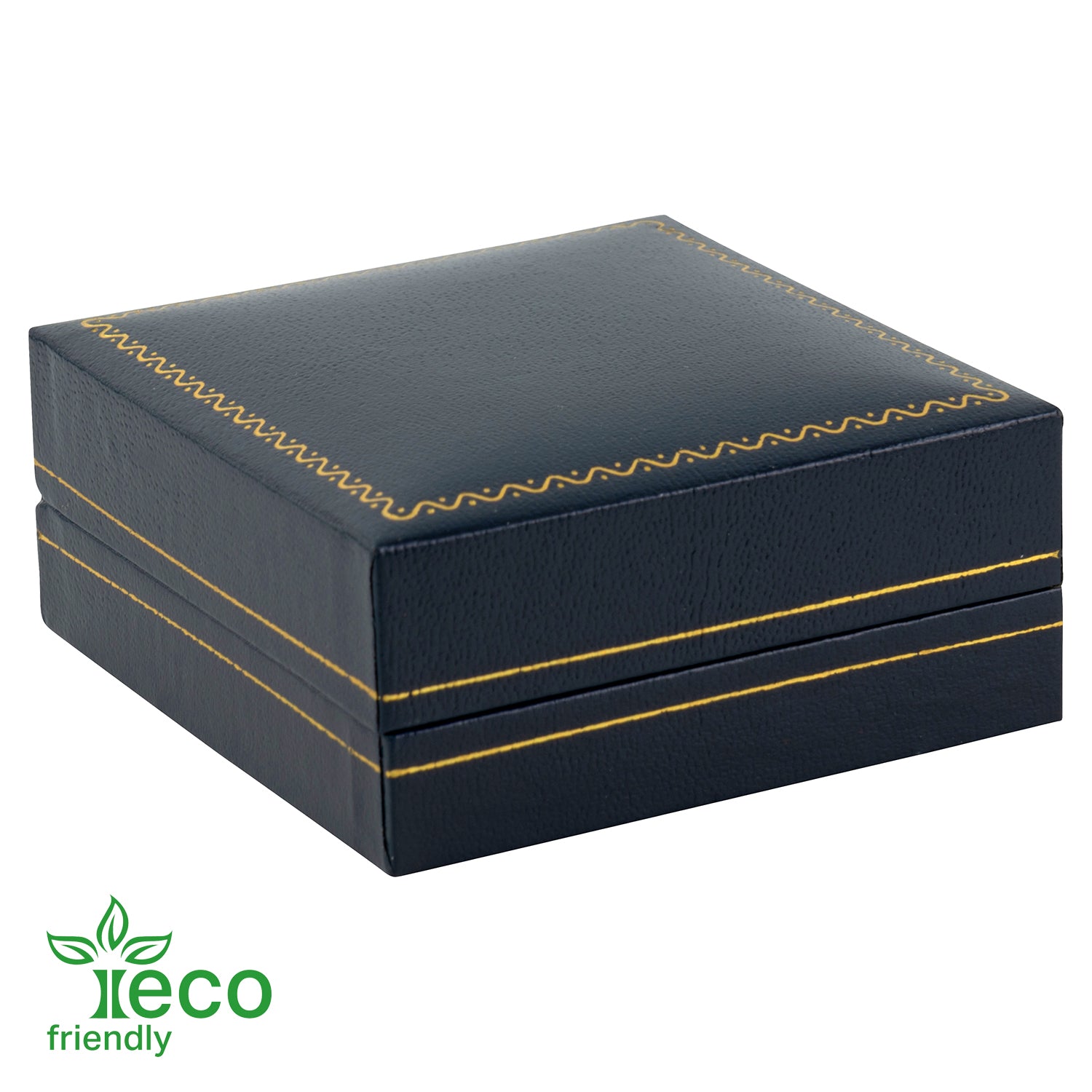 Eco-Friendly Paper-Covered Hoop Earring Box with Gold Accent