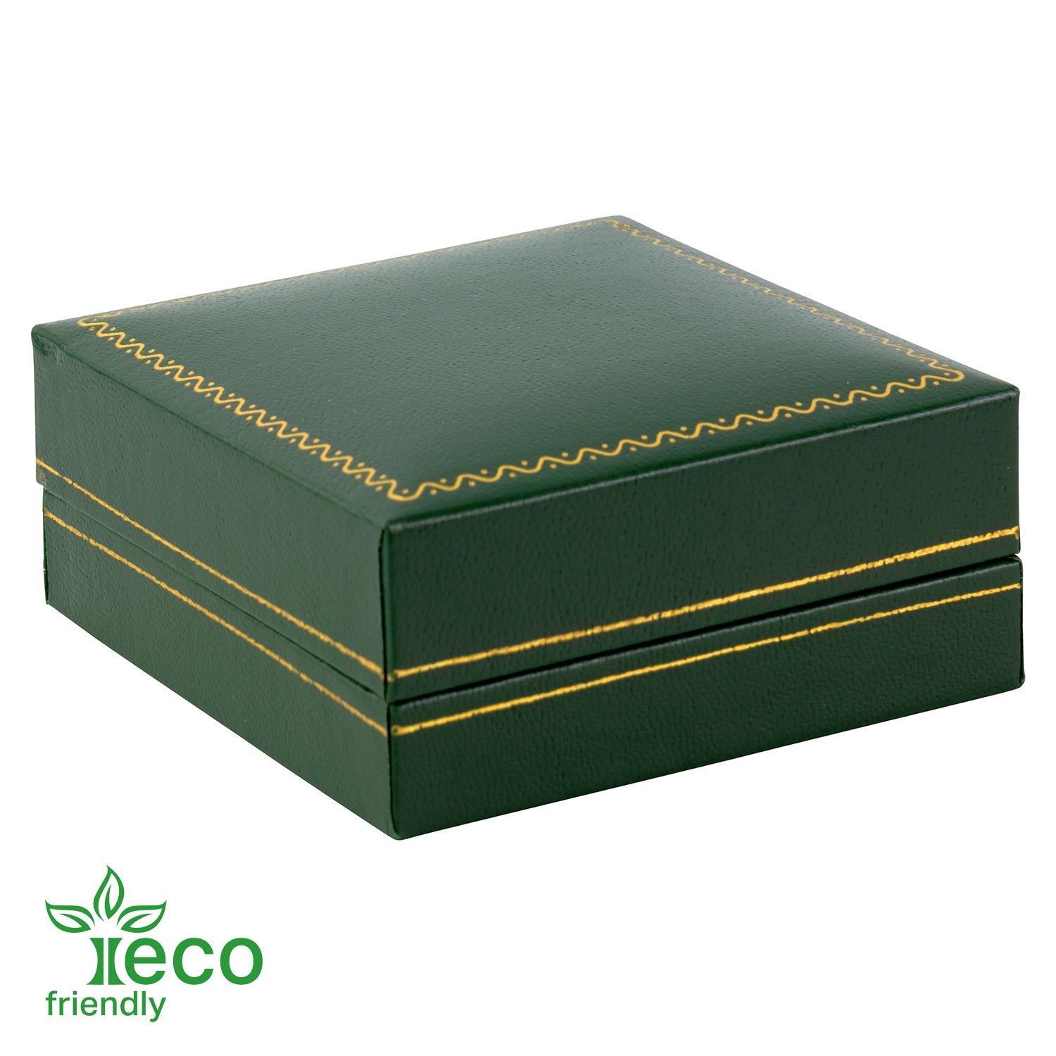 Eco-Friendly Paper-Covered French Clip Earring Box with Gold Accent