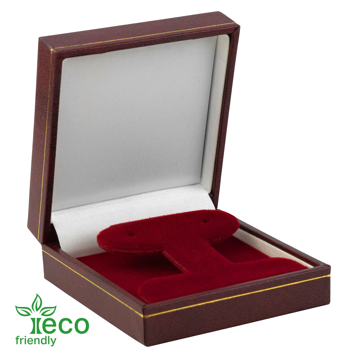 Eco-Friendly Plastic French Clip Earring Box, Paper-Covered with Gold Accent