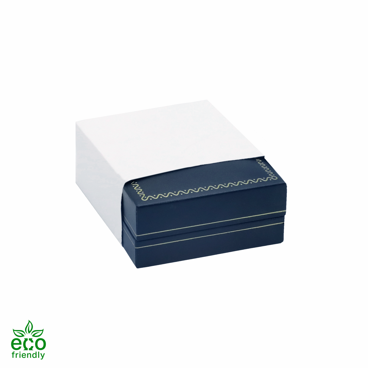 Eco-Friendly Paper-Covered French Clip Earring Box with Gold Accent