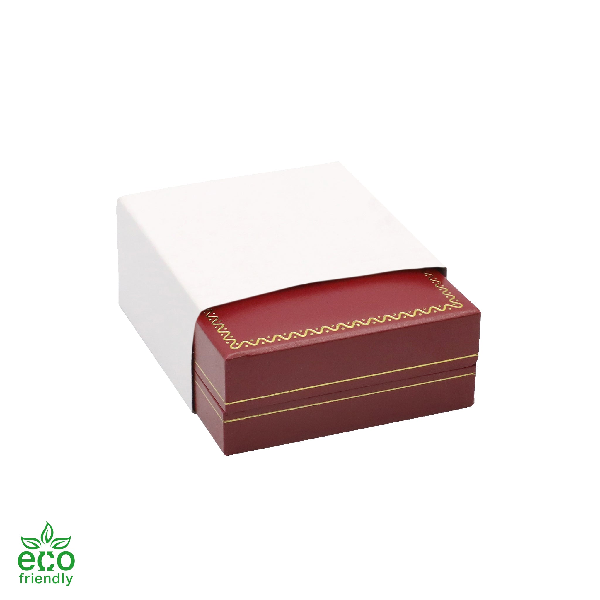Eco-Friendly Paper-Covered French Clip Earring Box with Gold Accent