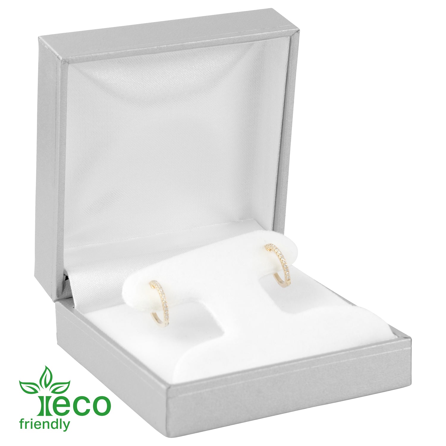 Eco-Friendly Paper-Covered French Clip Earring Box with Gold Accent