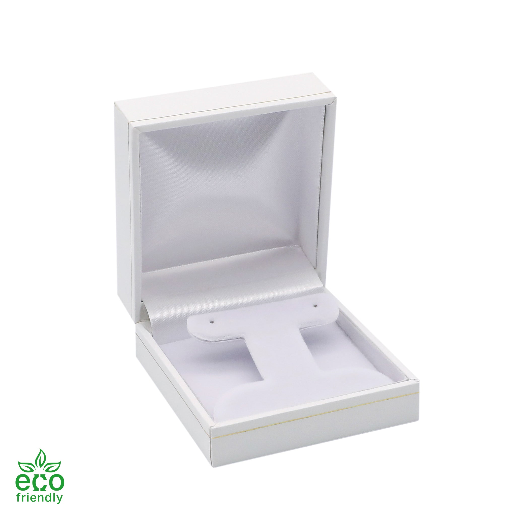 Eco-Friendly Paper-Covered French Clip Earring Box with Gold Accent
