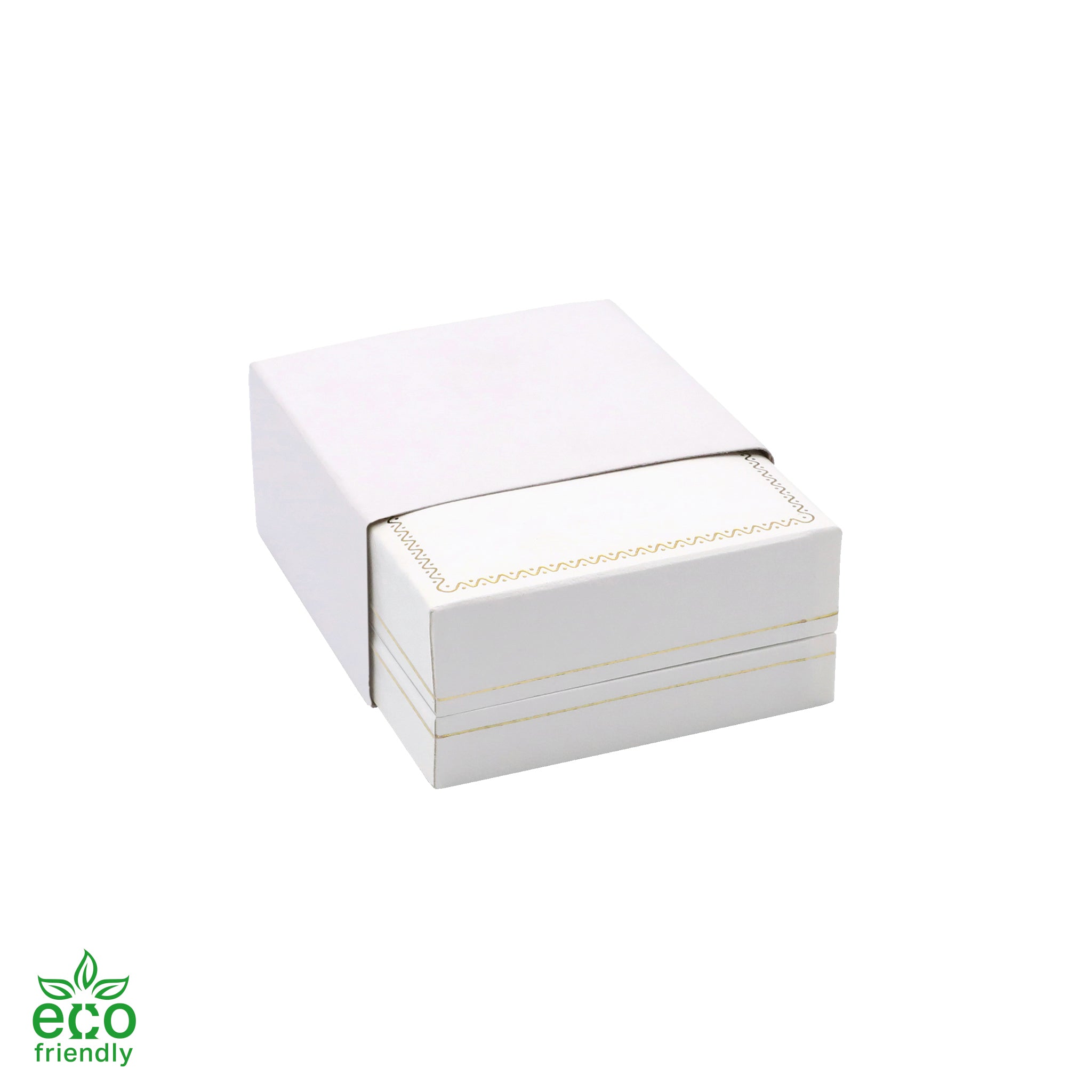 Eco-Friendly Paper-Covered French Clip Earring Box with Gold Accent