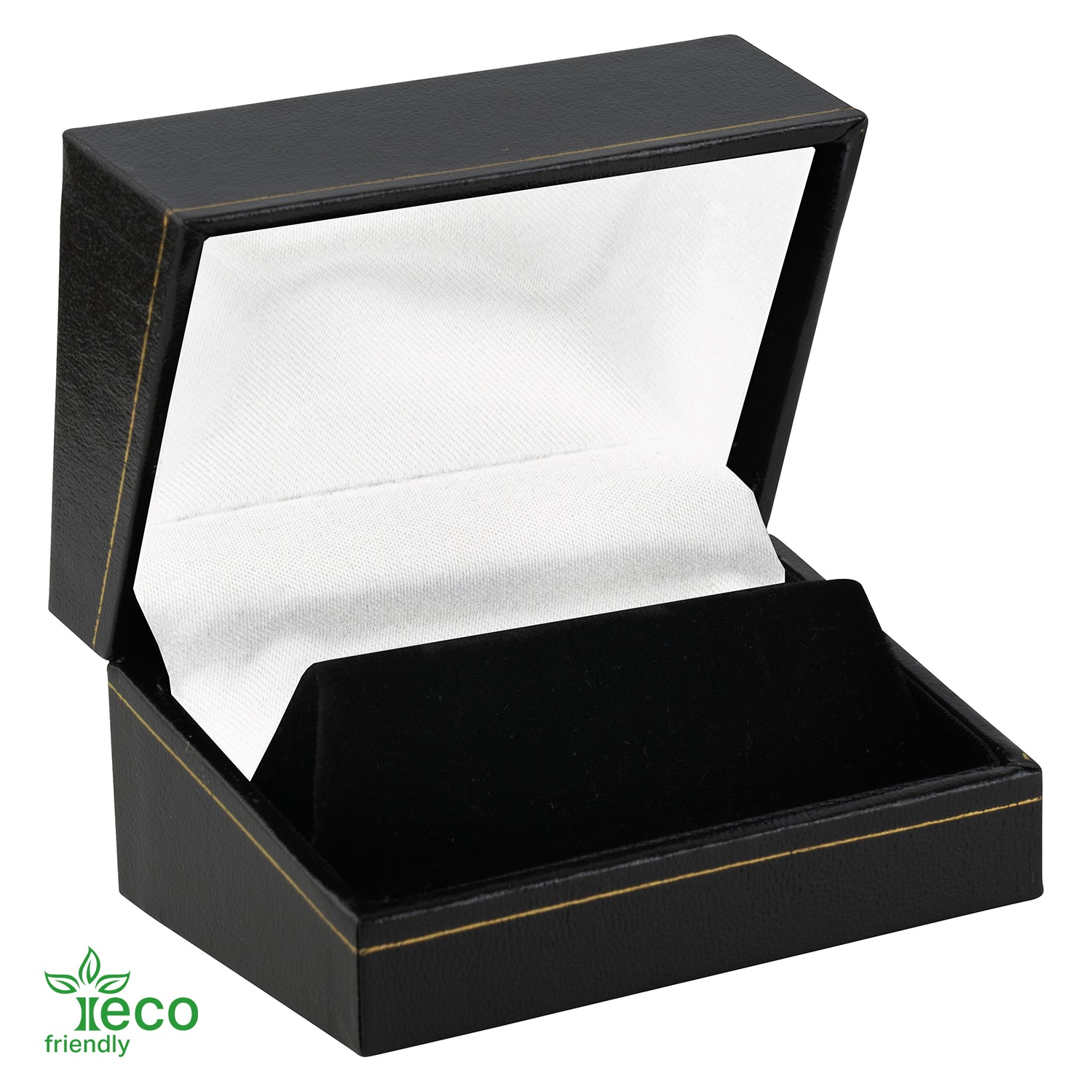 Eco-Friendly Paper Covered Large Cufflink Box with Gold Accent