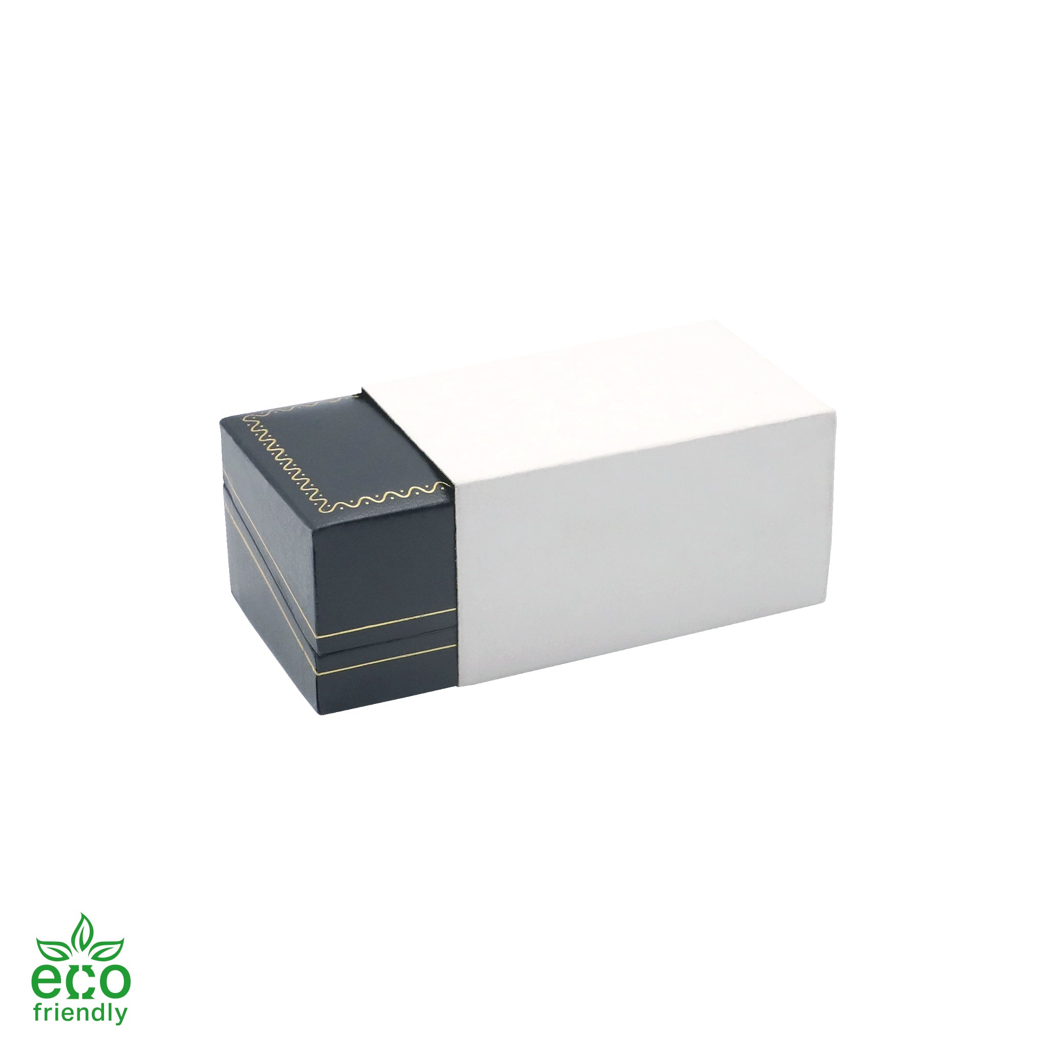 Eco-Friendly Paper Covered Large Cufflink Box with Gold Accent