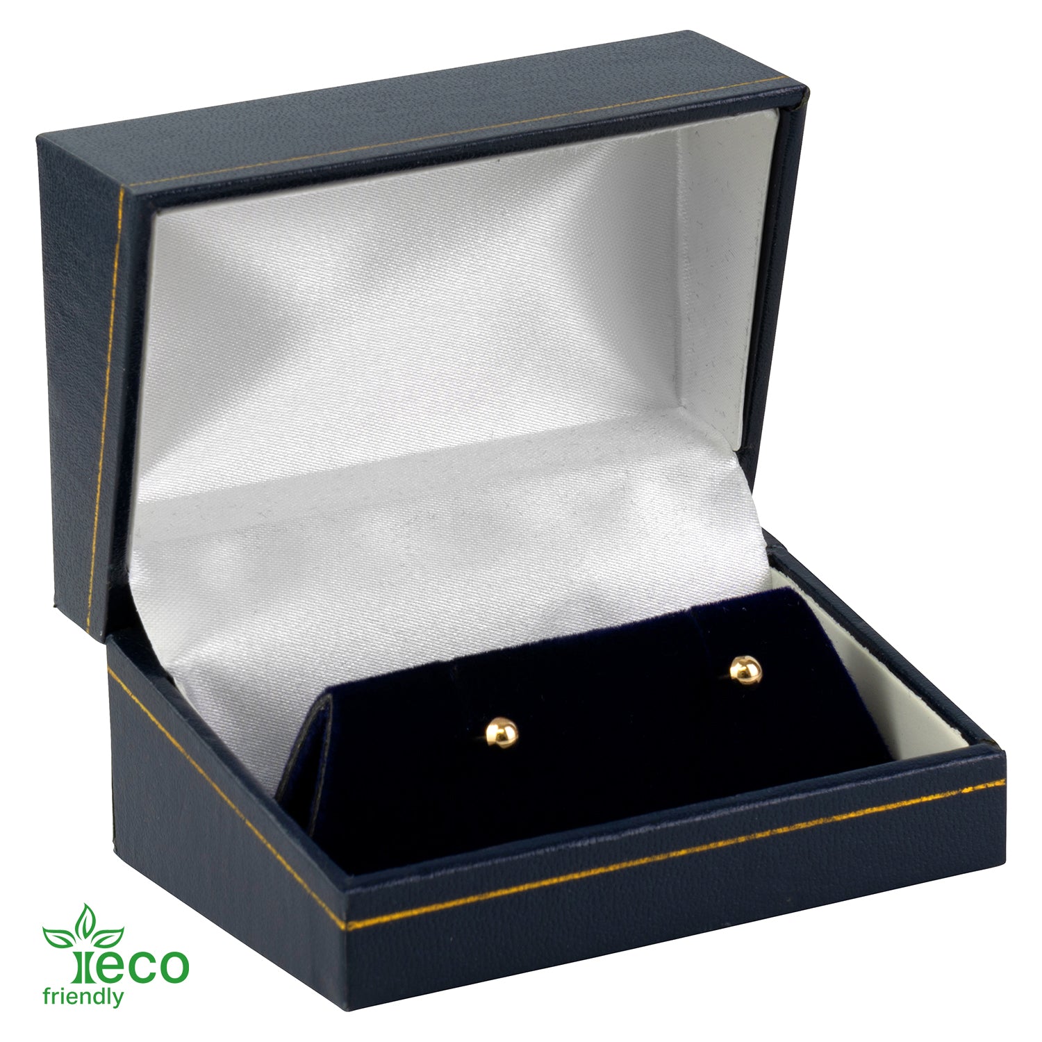Eco-Friendly Paper Covered Large Cufflink Box with Gold Accent