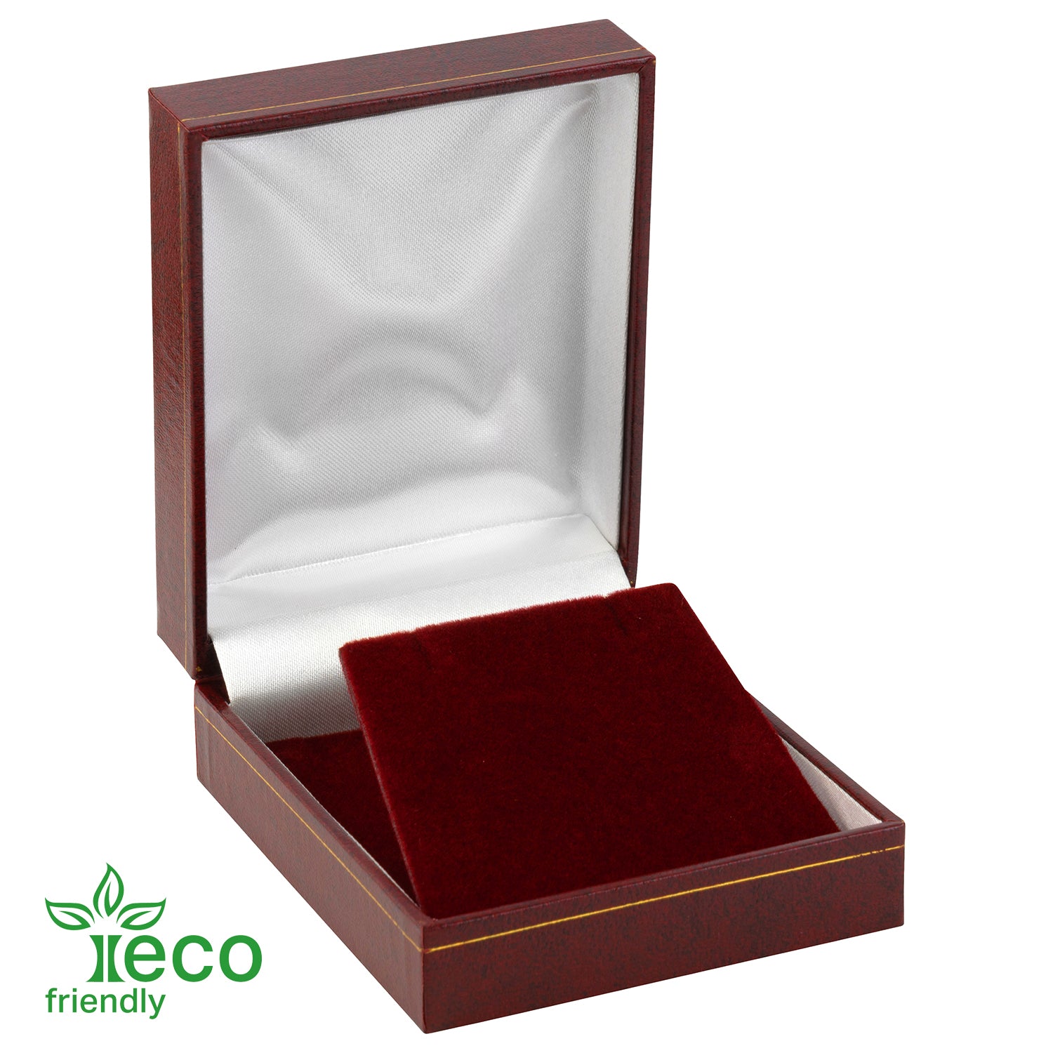Eco-Friendly Paper-Covered Large Pendant Box with Gold Accent