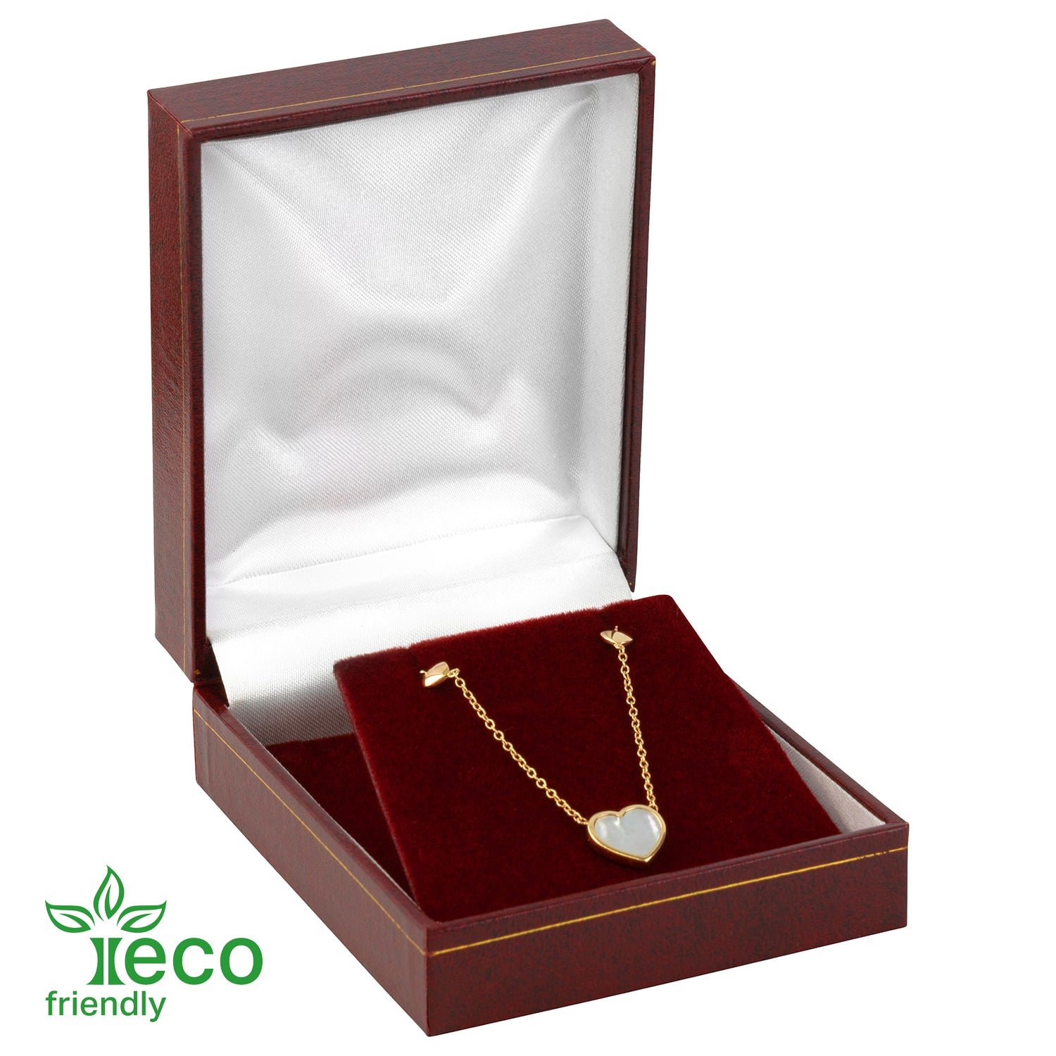 Eco-Friendly Plastic Large Pendant Box, Paper-Covered with Gold Accent