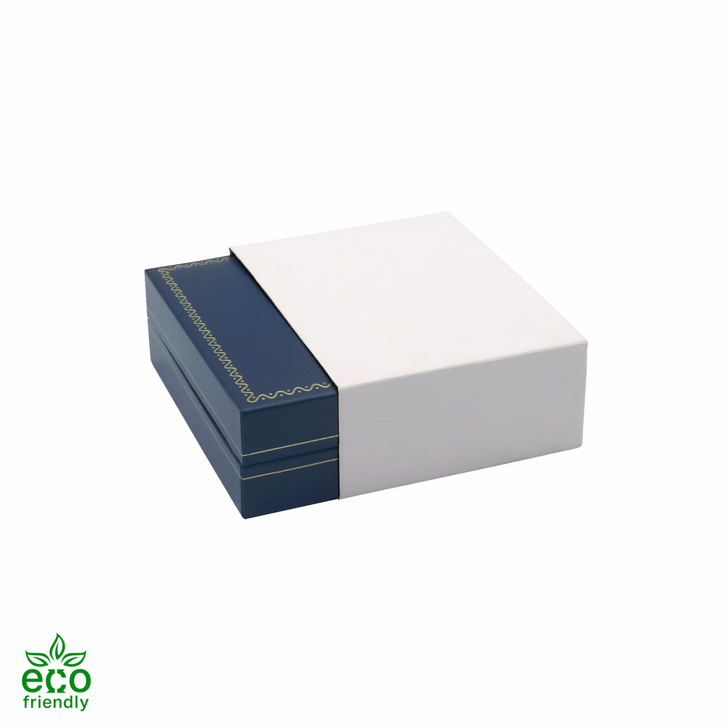 Eco-Friendly Paper-Covered Large Pendant Box with Gold Accent