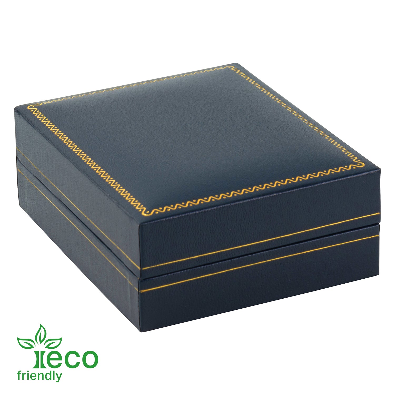 Eco-Friendly Paper-Covered Large Pendant Box with Gold Accent