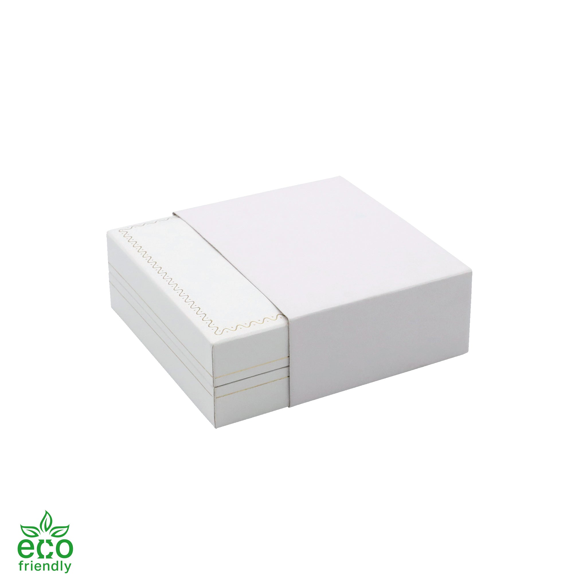 Eco-Friendly Paper-Covered Large Pendant Box with Gold Accent