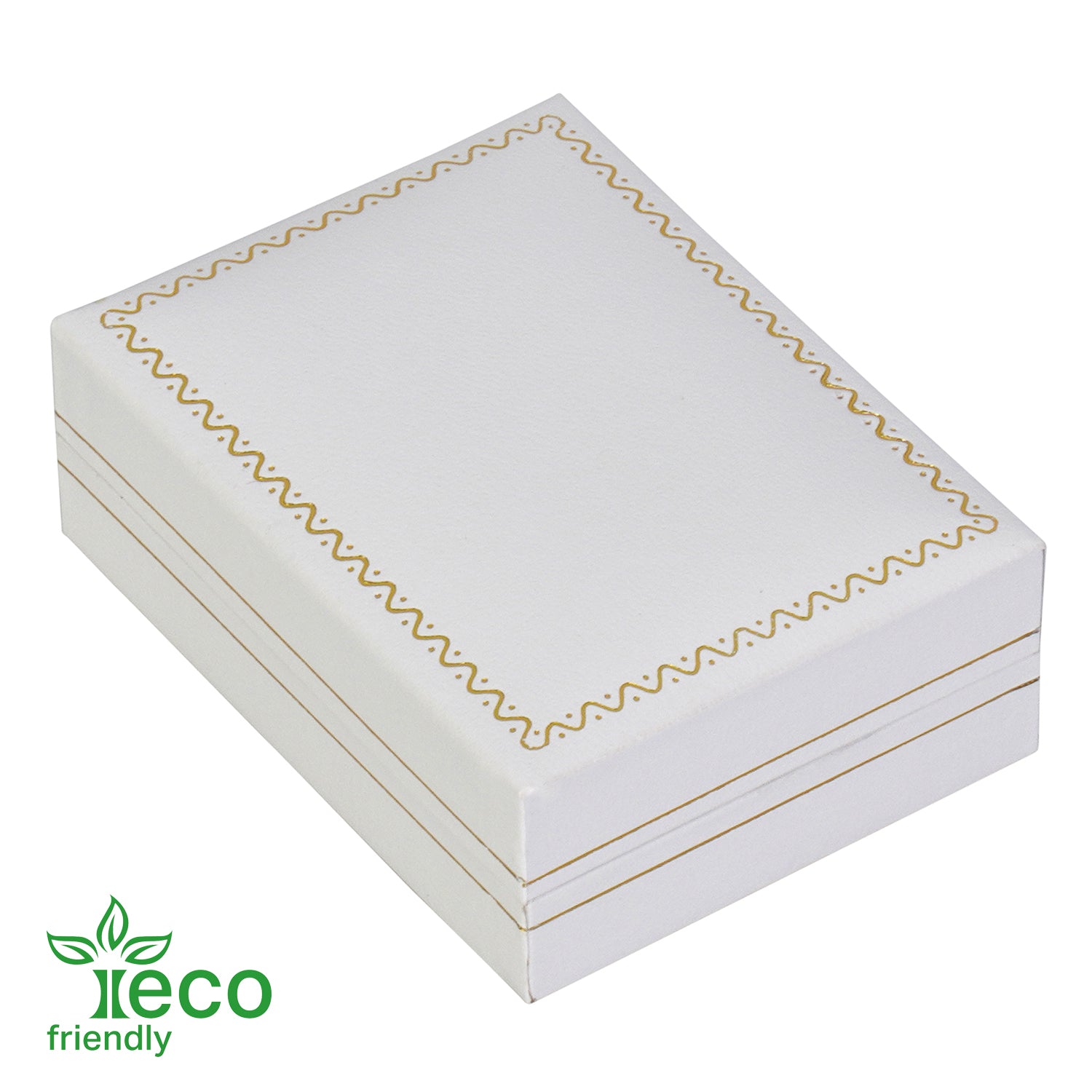 Eco-Friendly Paper-Covered Large Pendant Box with Gold Accent