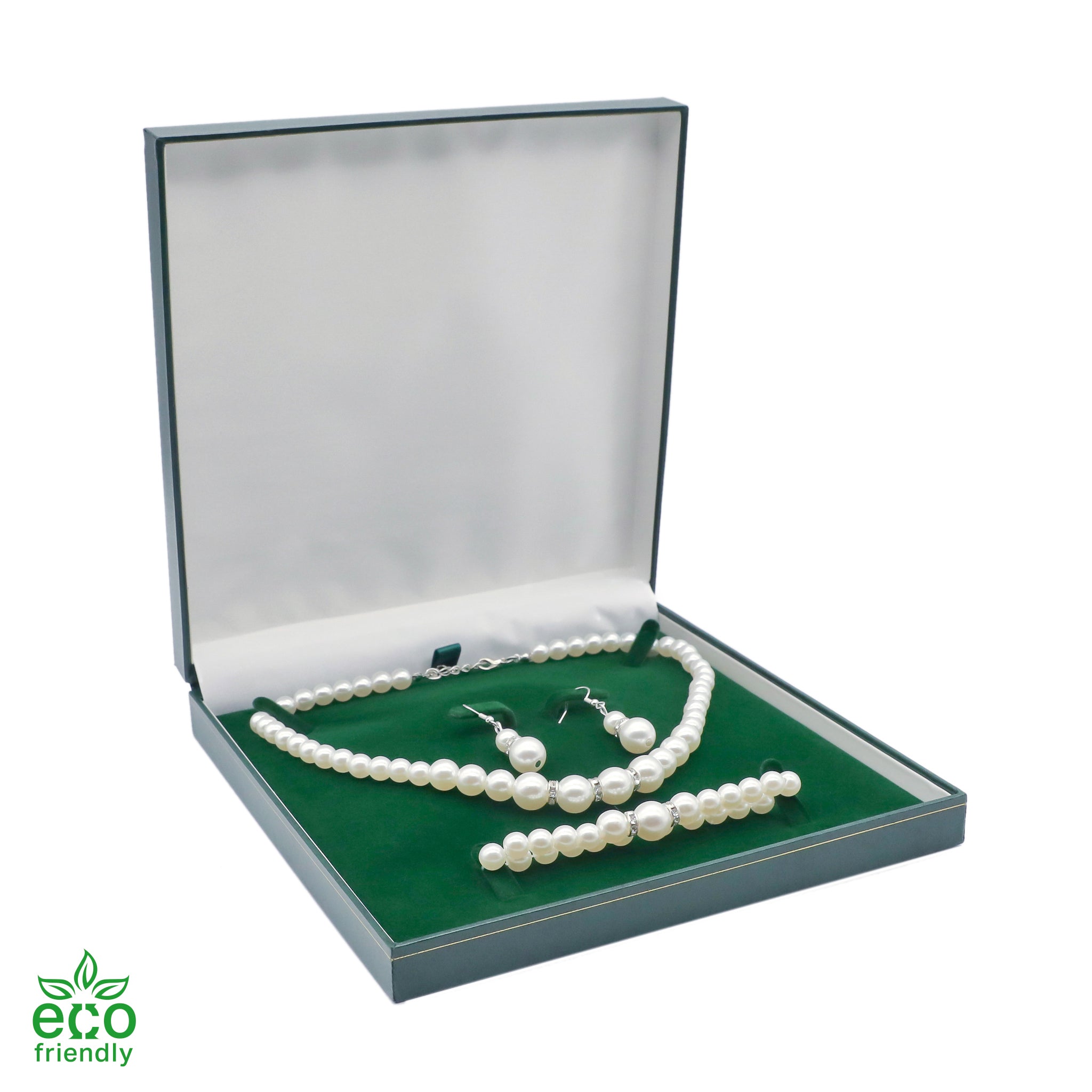 Eco-Friendly Paper-Covered Large Set Box with Gold Accent