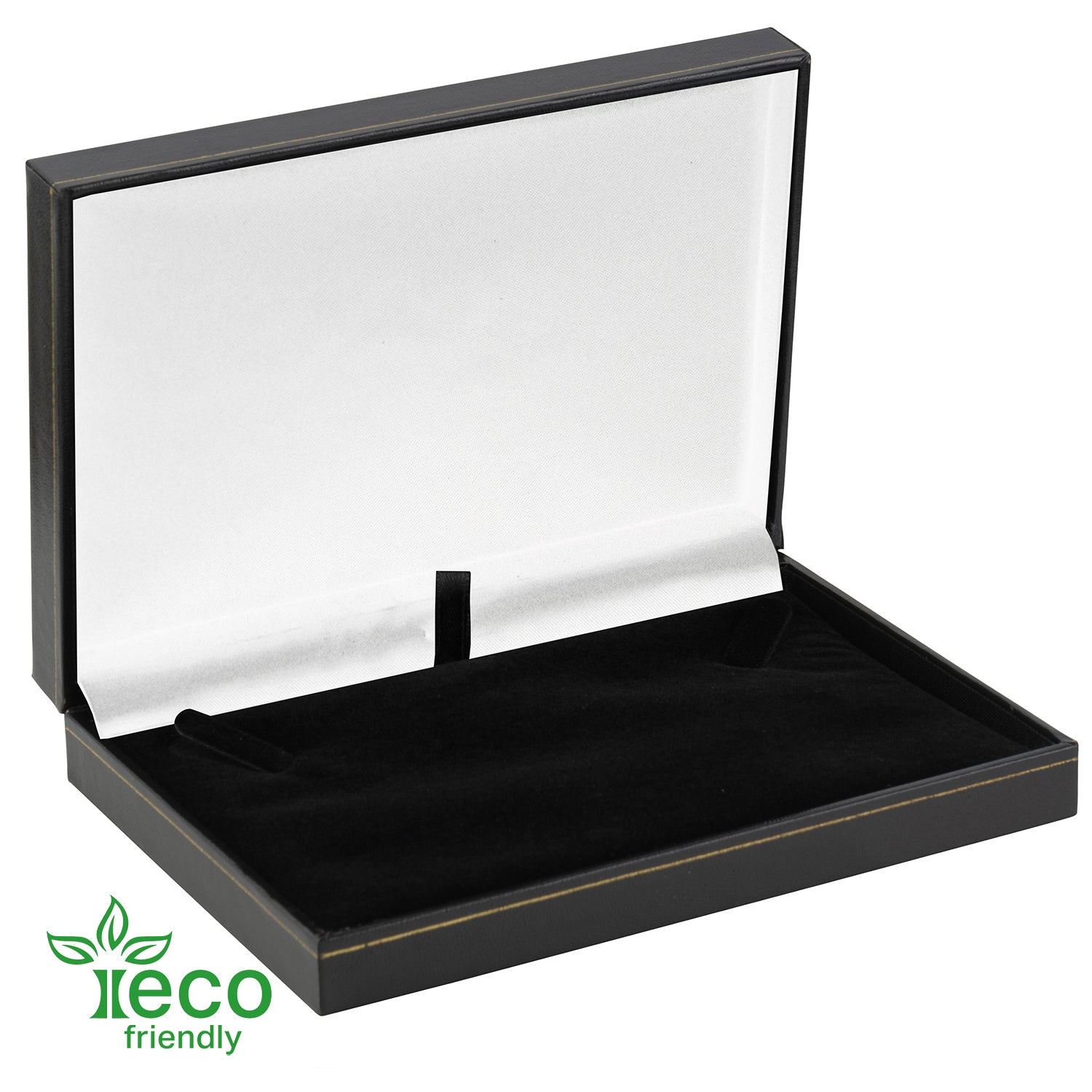 Eco-Friendly Paper-Covered Pearl Box with Gold Accent