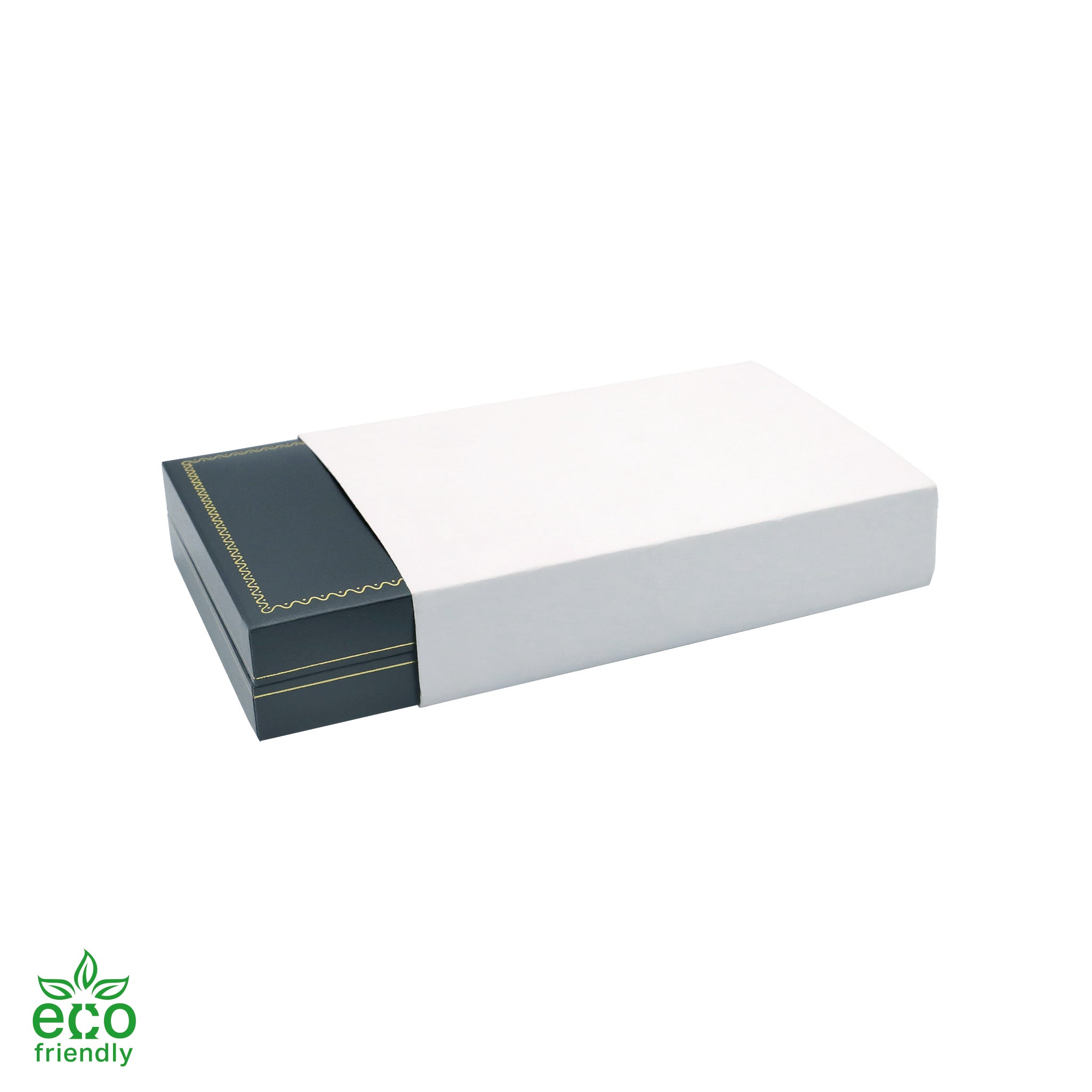 Eco-Friendly Paper-Covered Pearl Box with Gold Accent