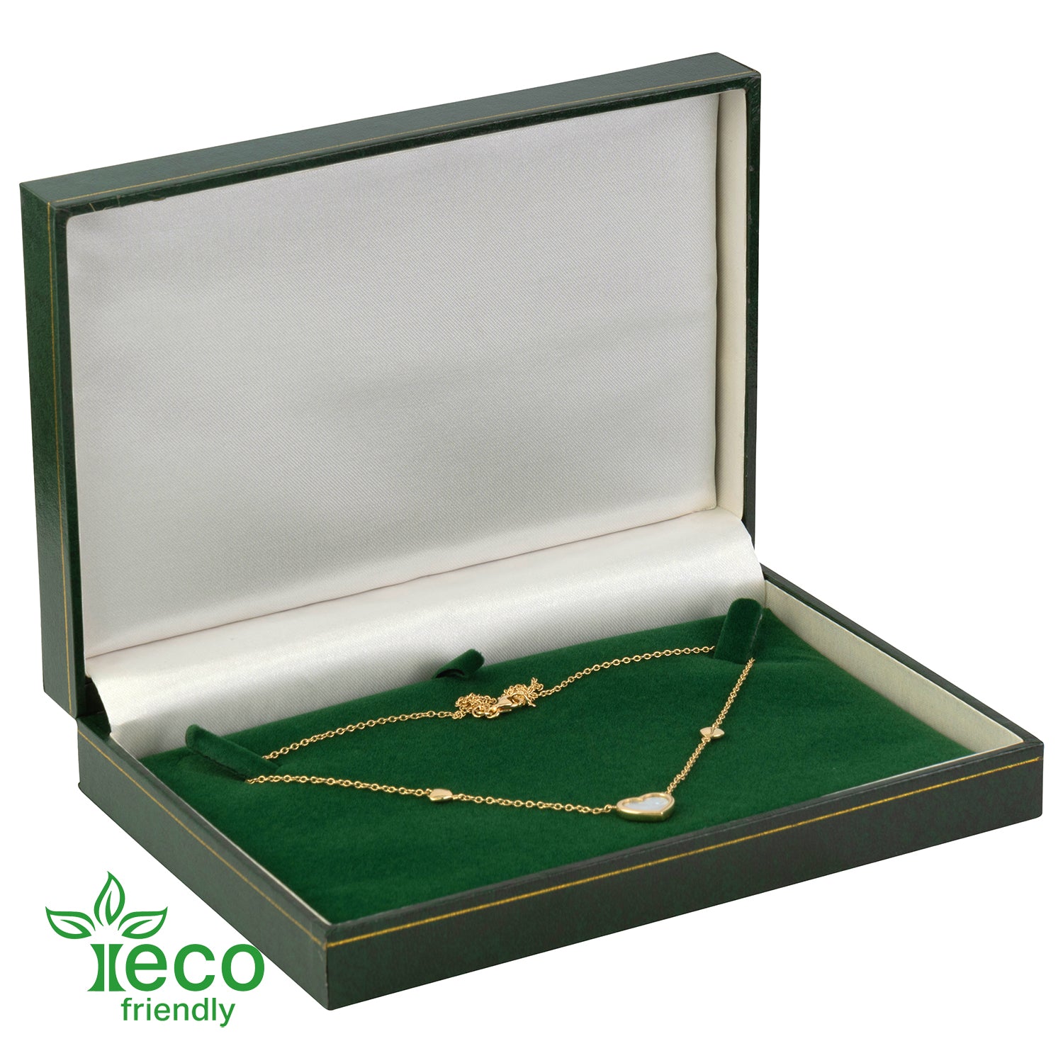 Eco-Friendly Plastic Pearl Box, Paper-Covered with Gold Accent