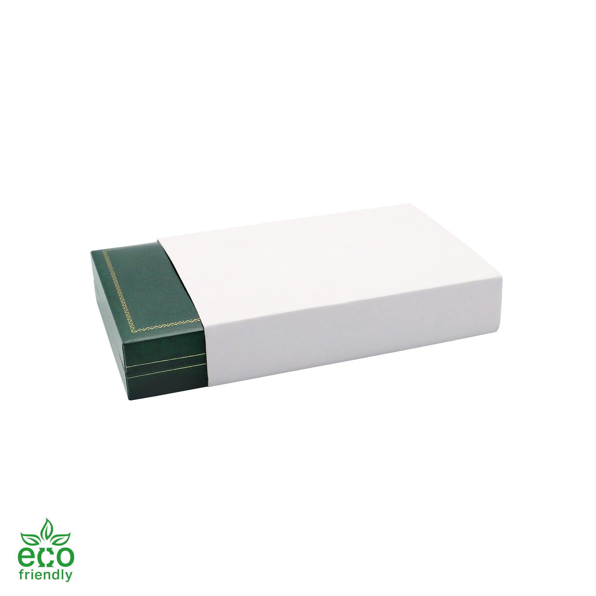 Eco-Friendly Paper-Covered Pearl Box with Gold Accent