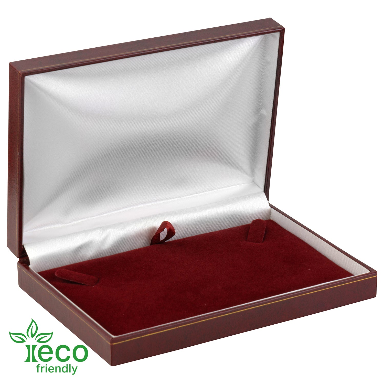 Eco-Friendly Paper-Covered Pearl Box with Gold Accent