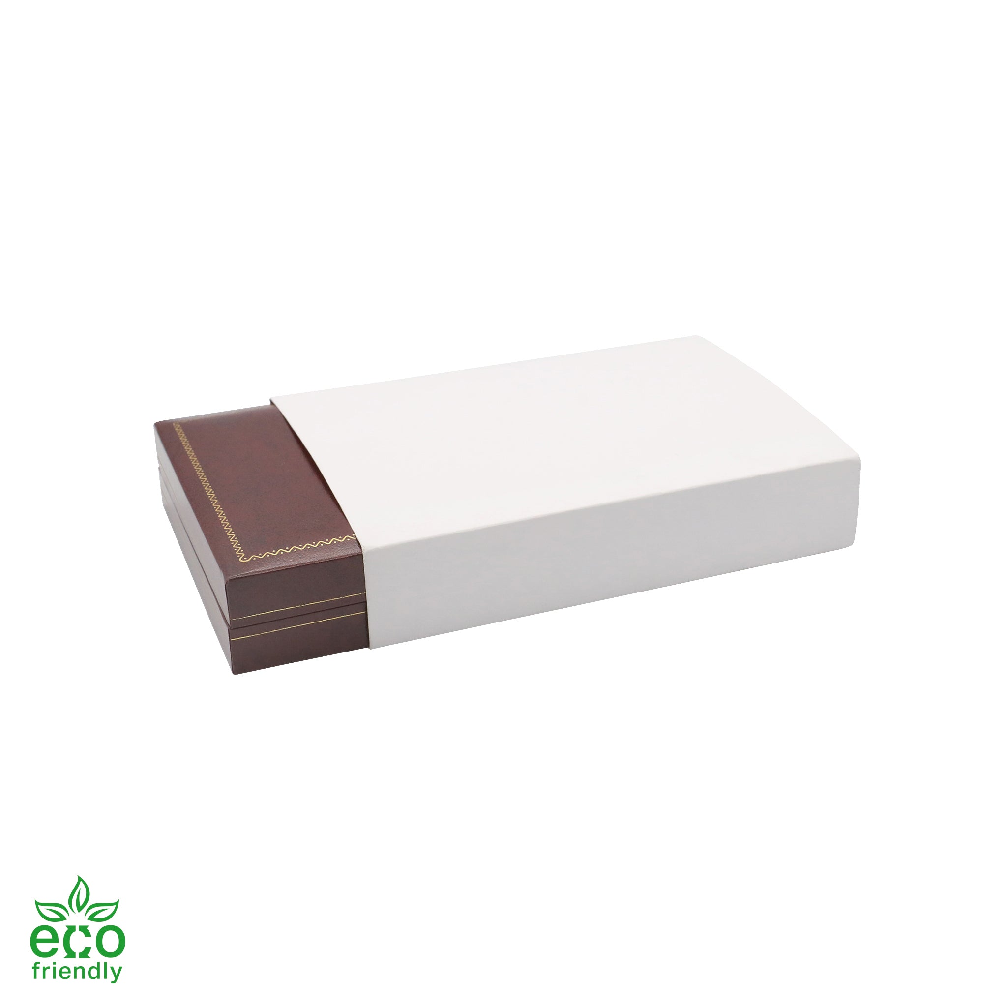 Eco-Friendly Paper-Covered Pearl Box with Gold Accent