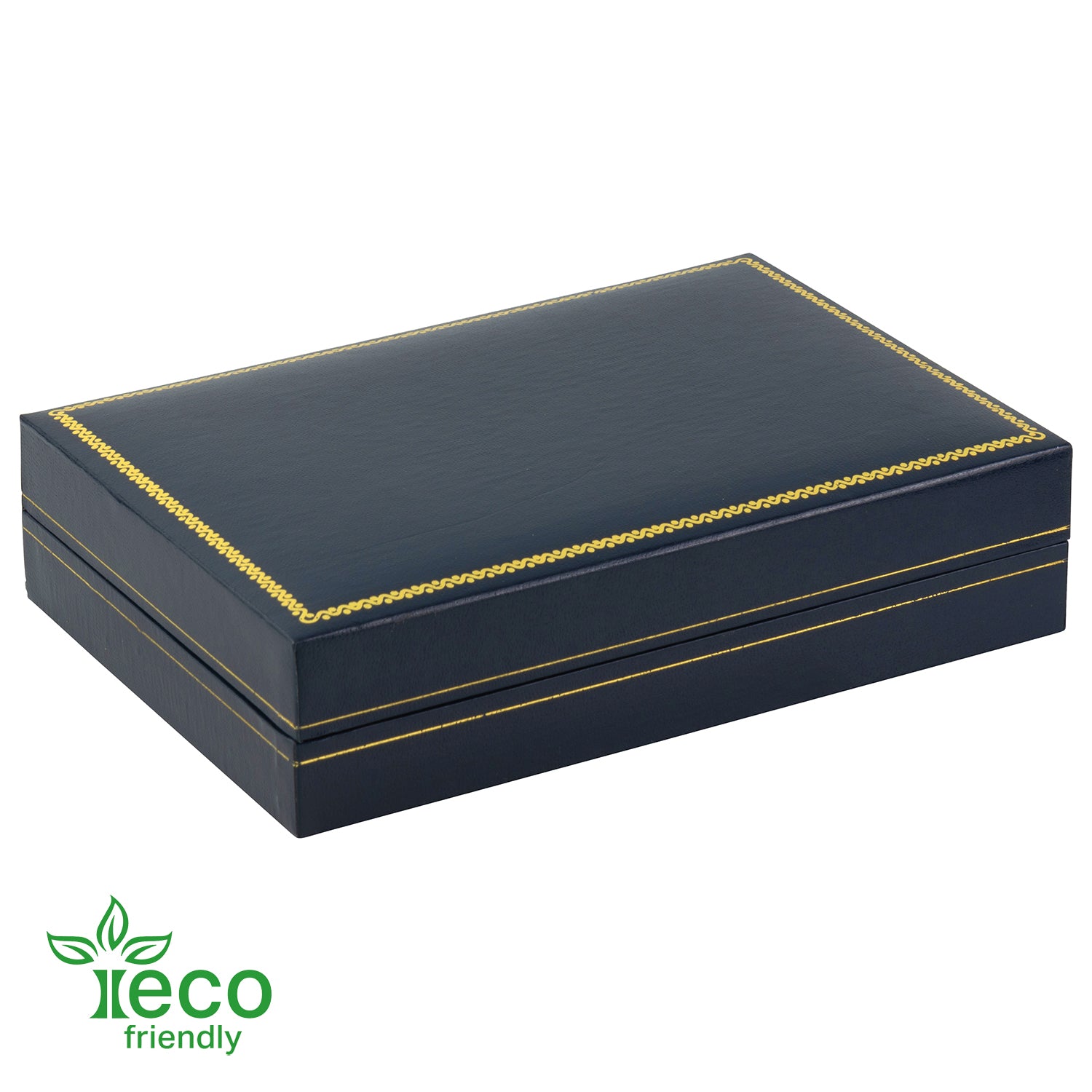 Eco-Friendly Paper-Covered Pearl Box with Gold Accent