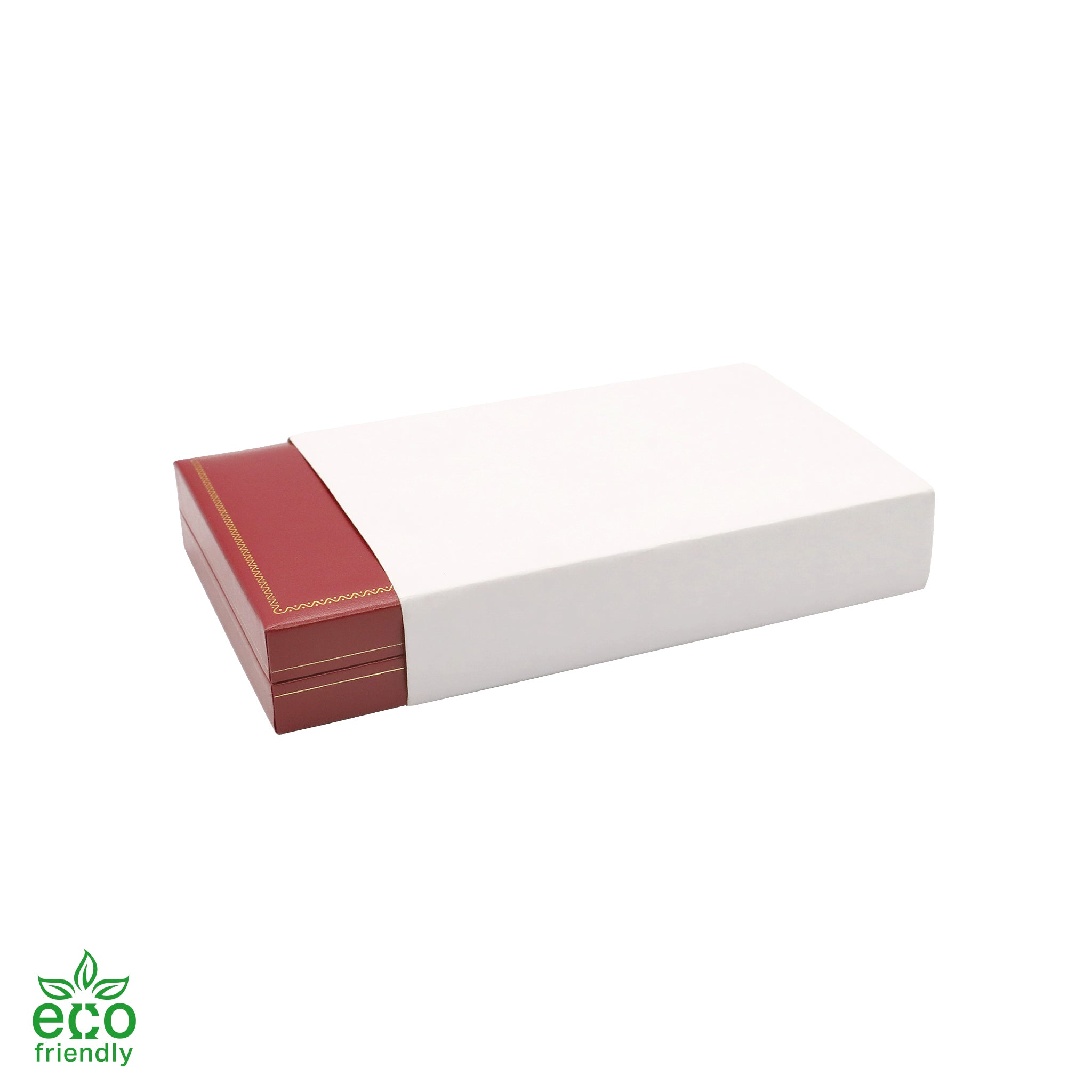 Eco-Friendly Paper-Covered Pearl Box with Gold Accent