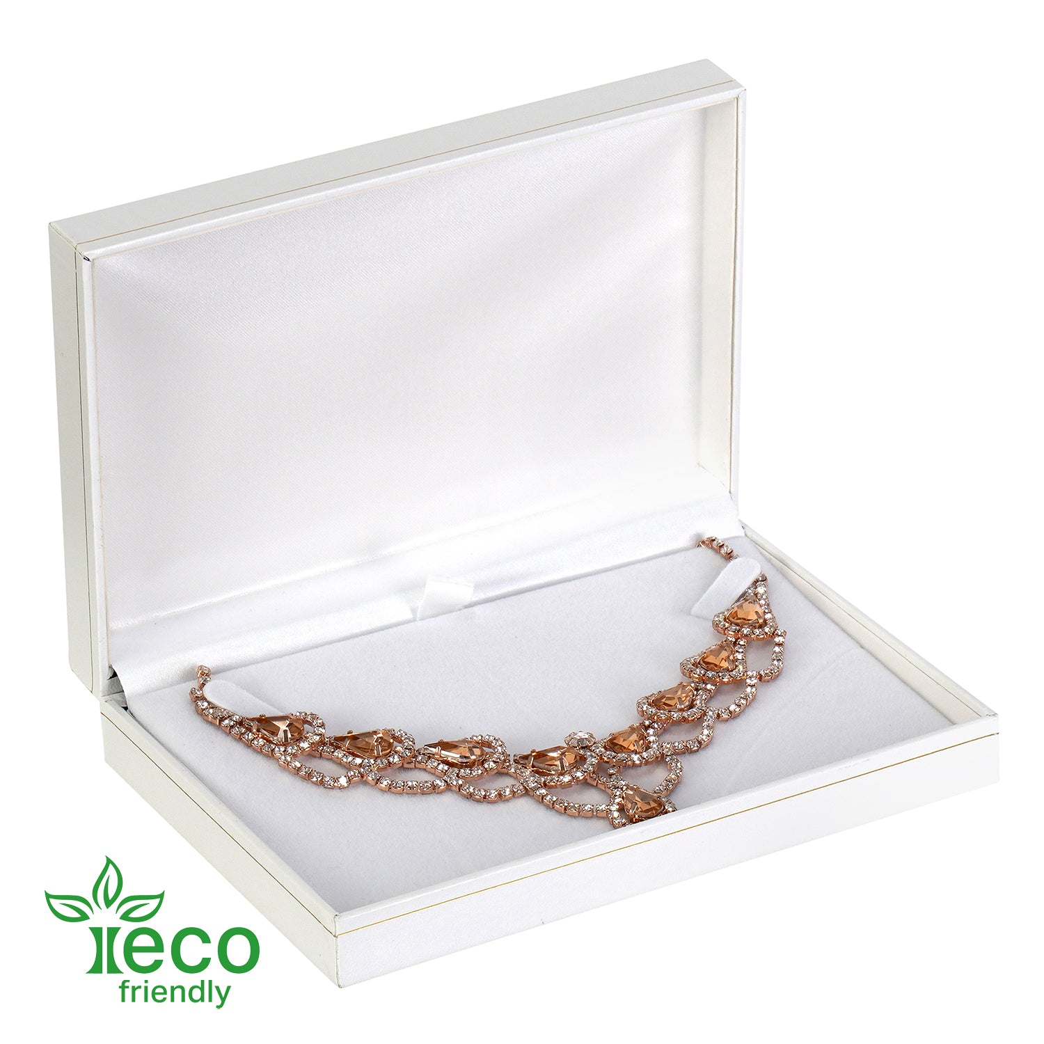 Eco-Friendly Plastic Pearl Box, Paper-Covered with Gold Accent