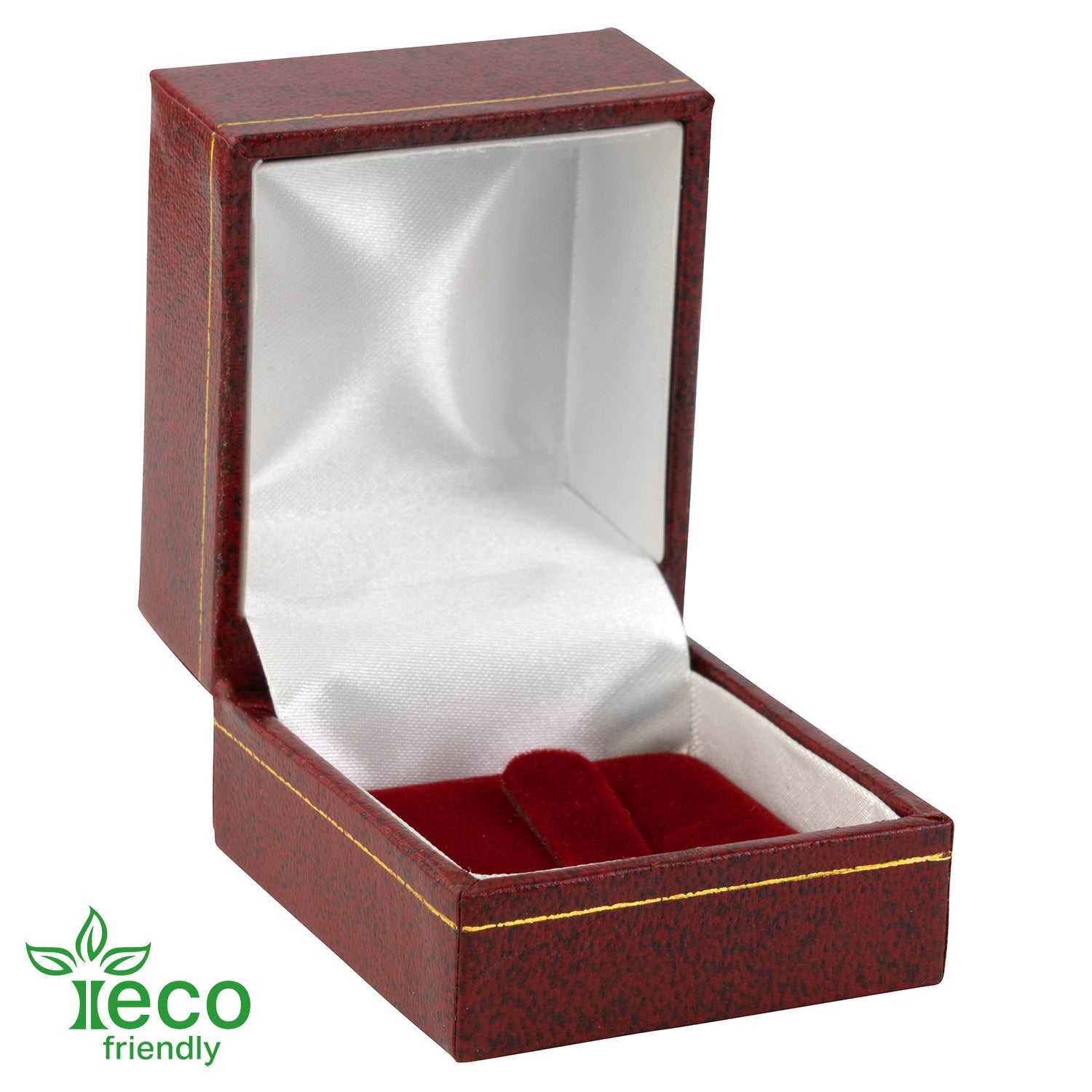Eco-Friendly Plastic Clip Ring Box, Paper-Covered with Gold Accent