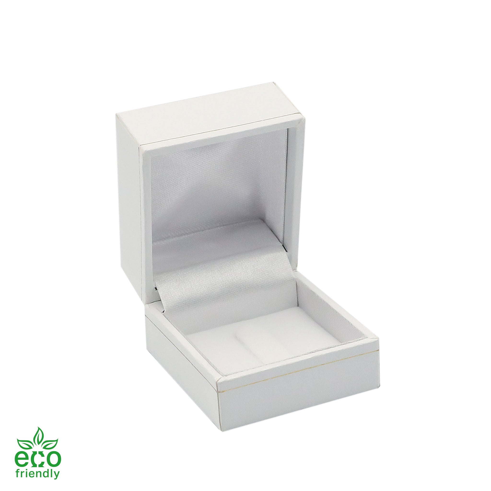 Eco-Friendly Paper-Covered Clip Ring Box with Gold Accent
