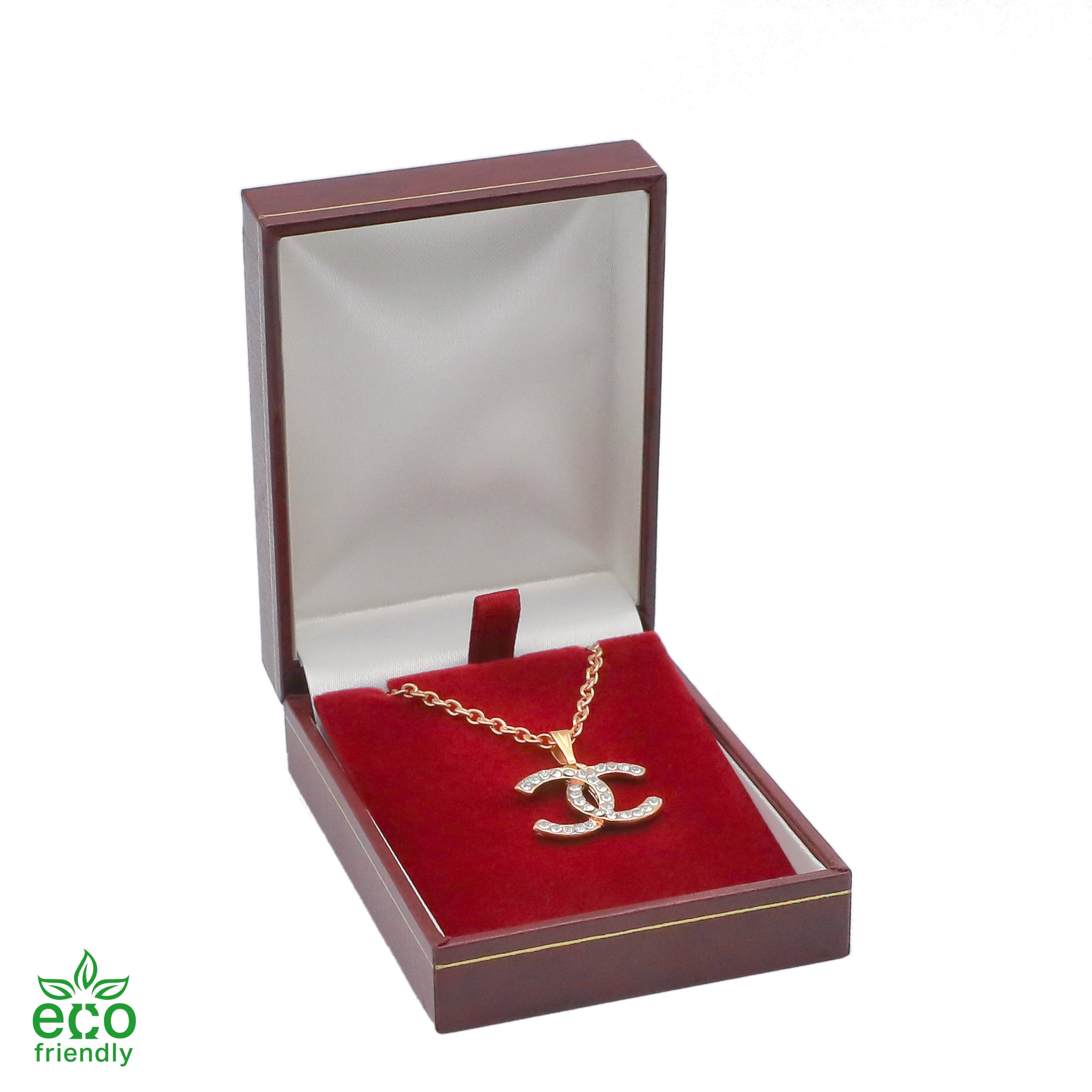 Eco-Friendly Paper-Covered Pendant Box with Gold Accent