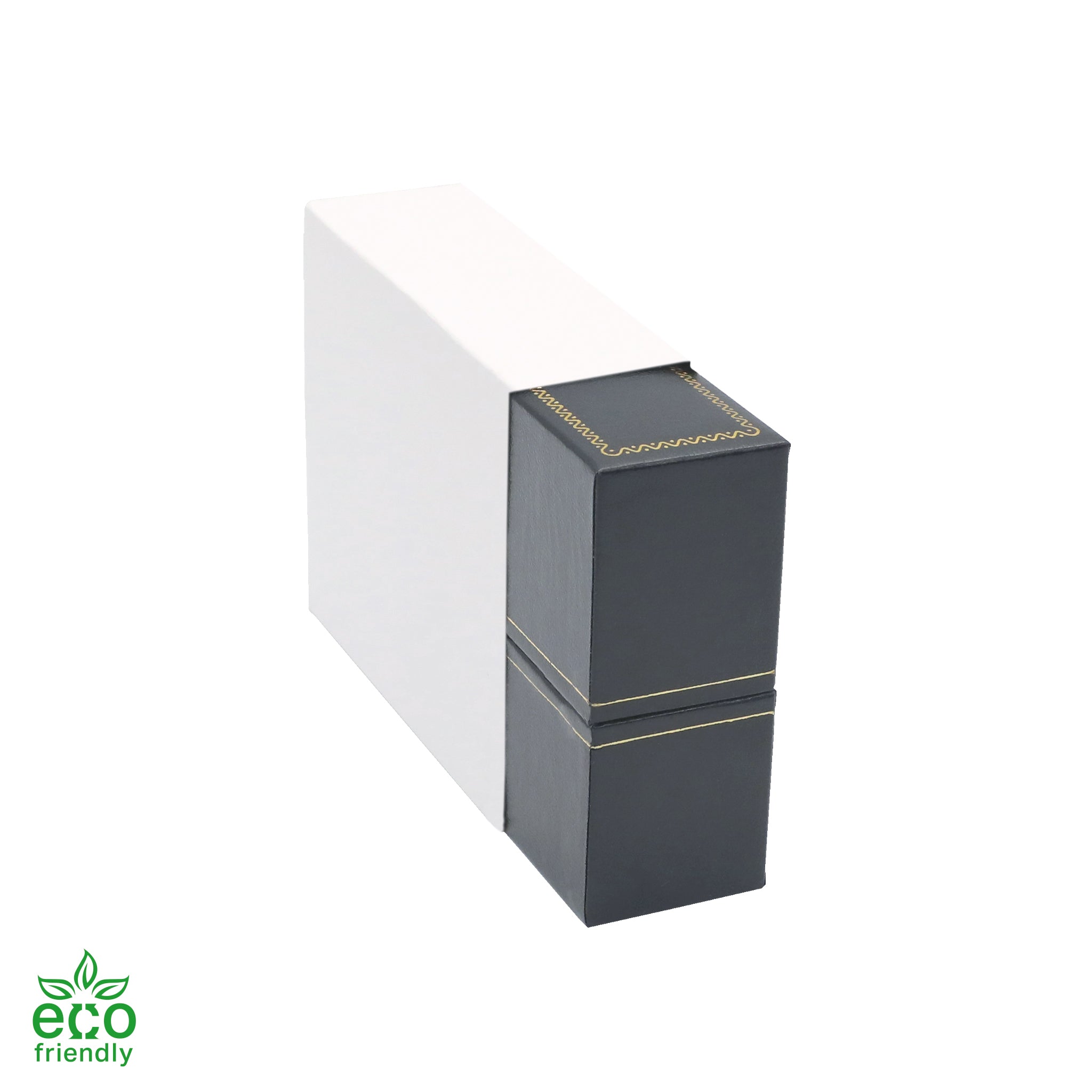 Eco-Friendly Paper-Covered Standing Bangle Box with Gold Accent